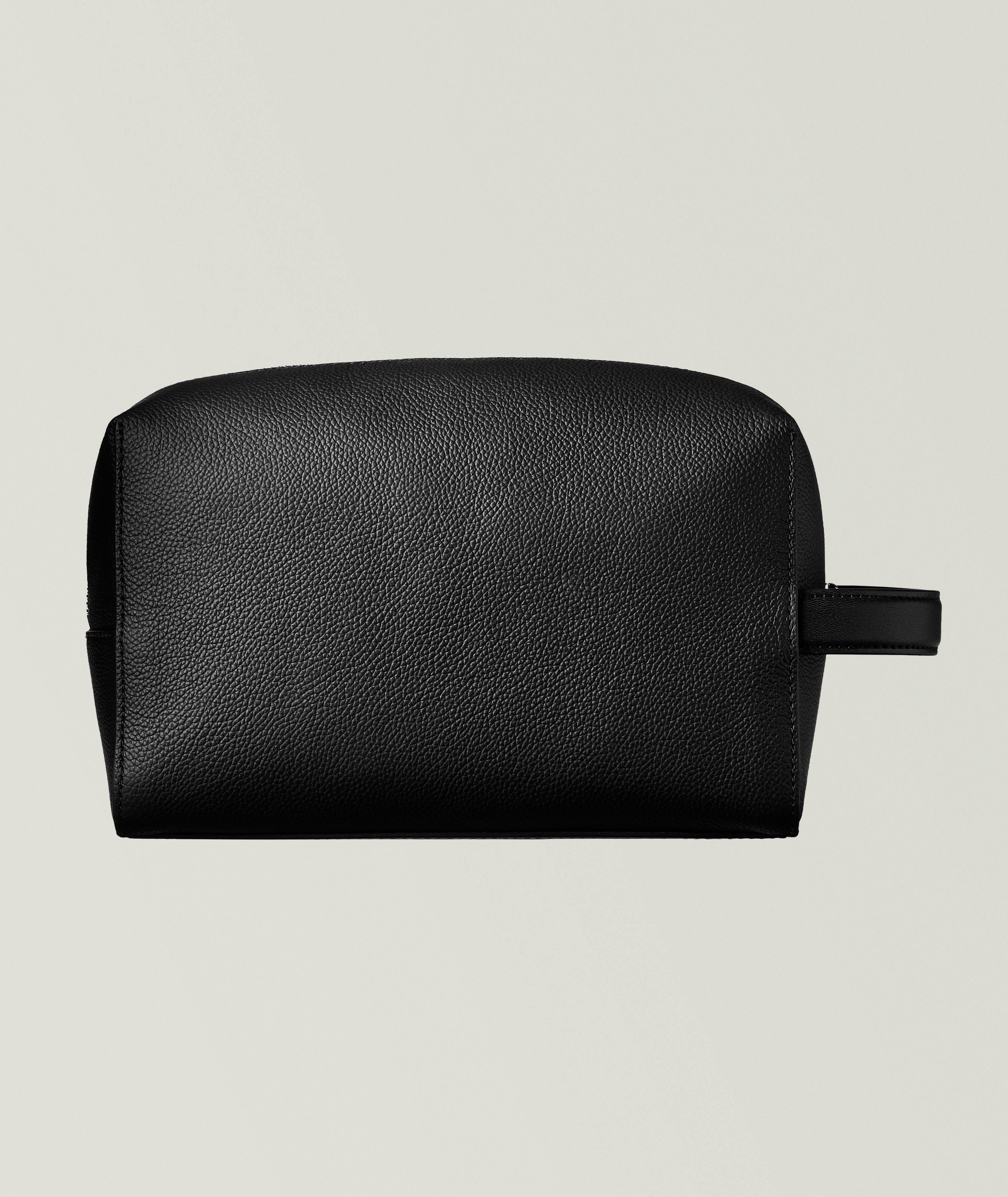 Étui de voyage en cuir à rayures de marque image 1