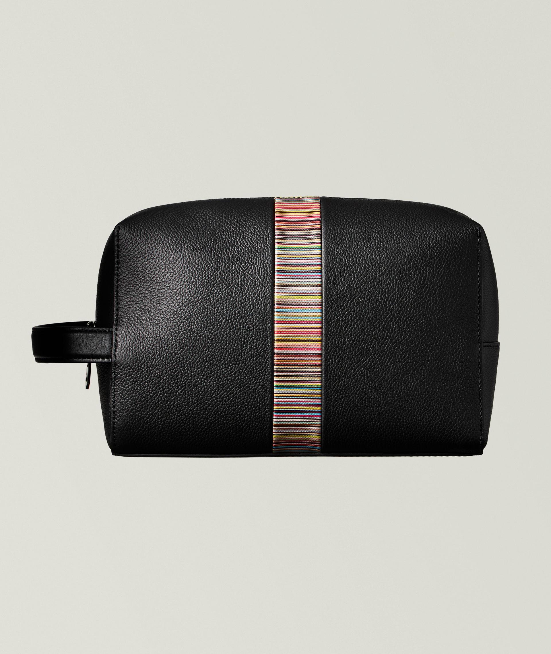 Signature Stripe Leather Wash Bag image 0