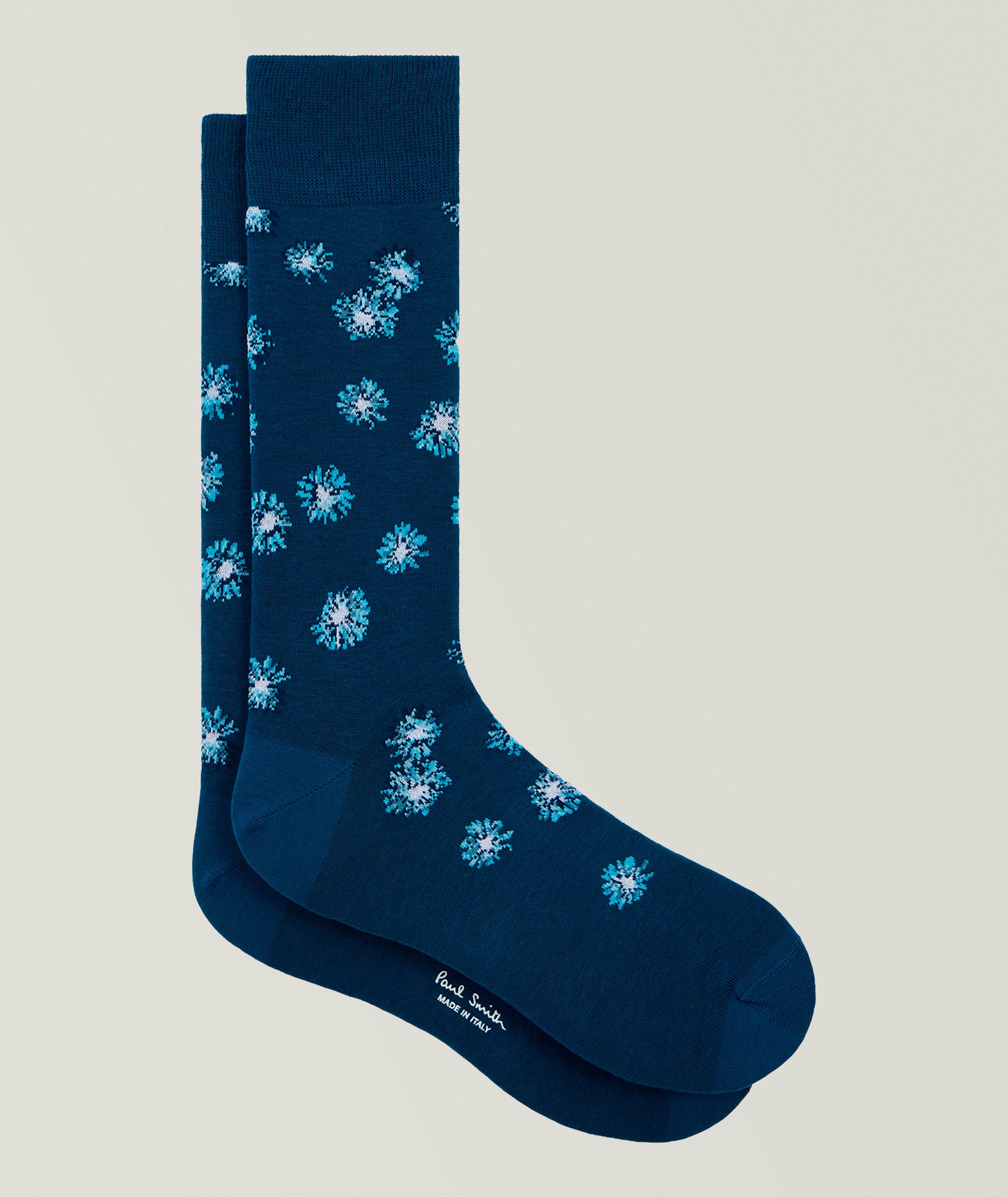 Chaussettes en coton extensible à motif floral image 0