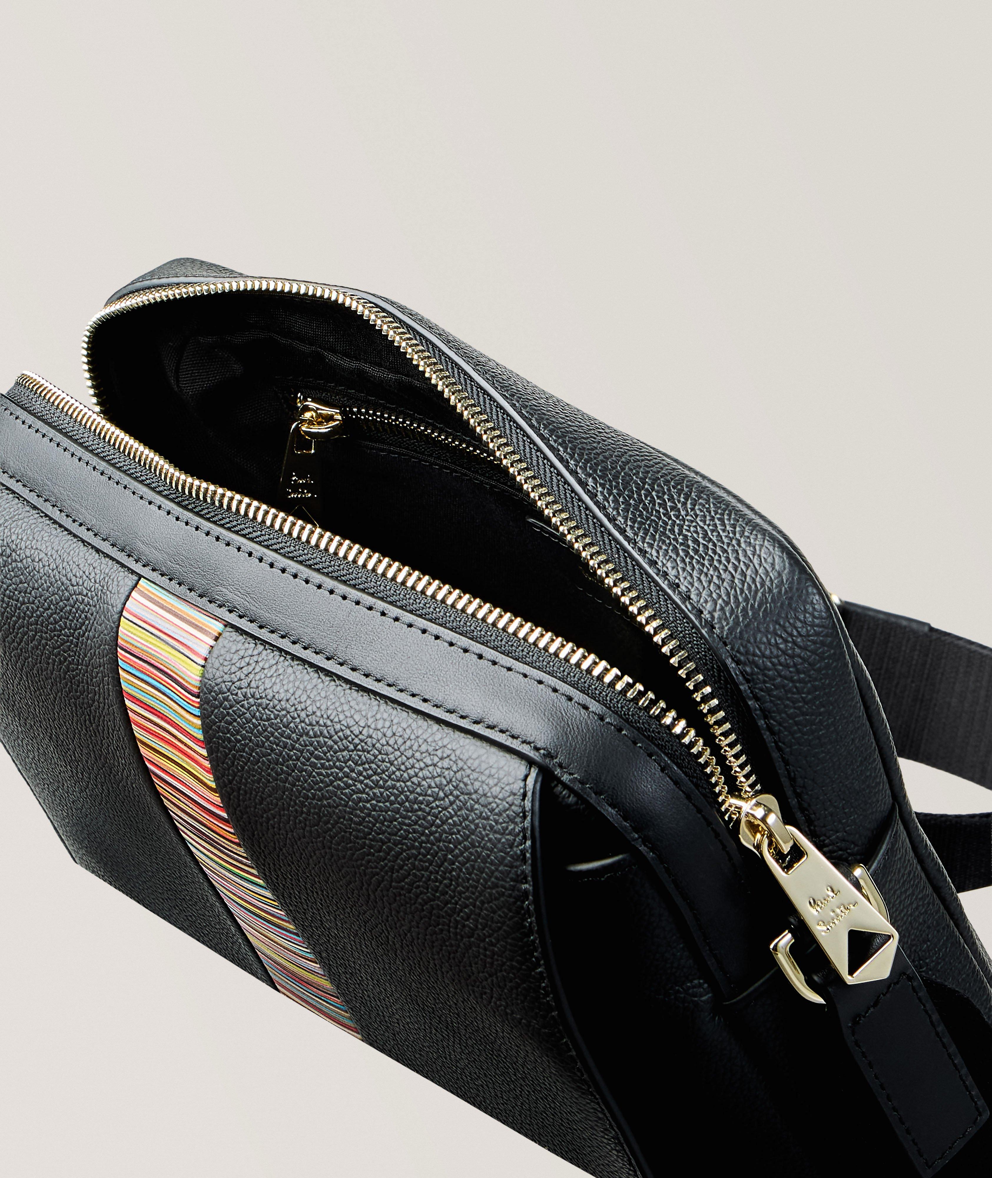 Signature Stripe Leather Messenger Bag image 3