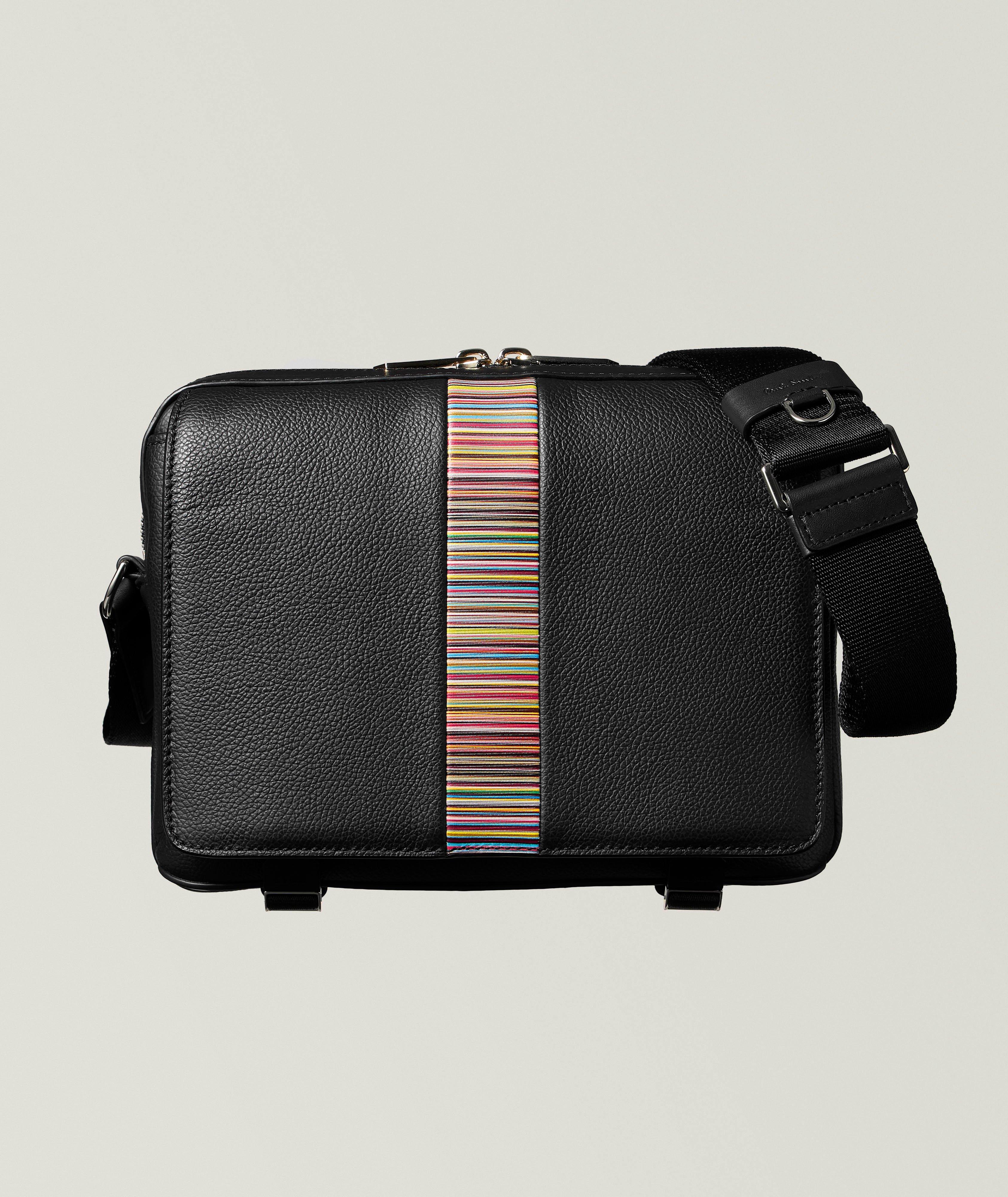 Signature Stripe Leather Messenger Bag image 0