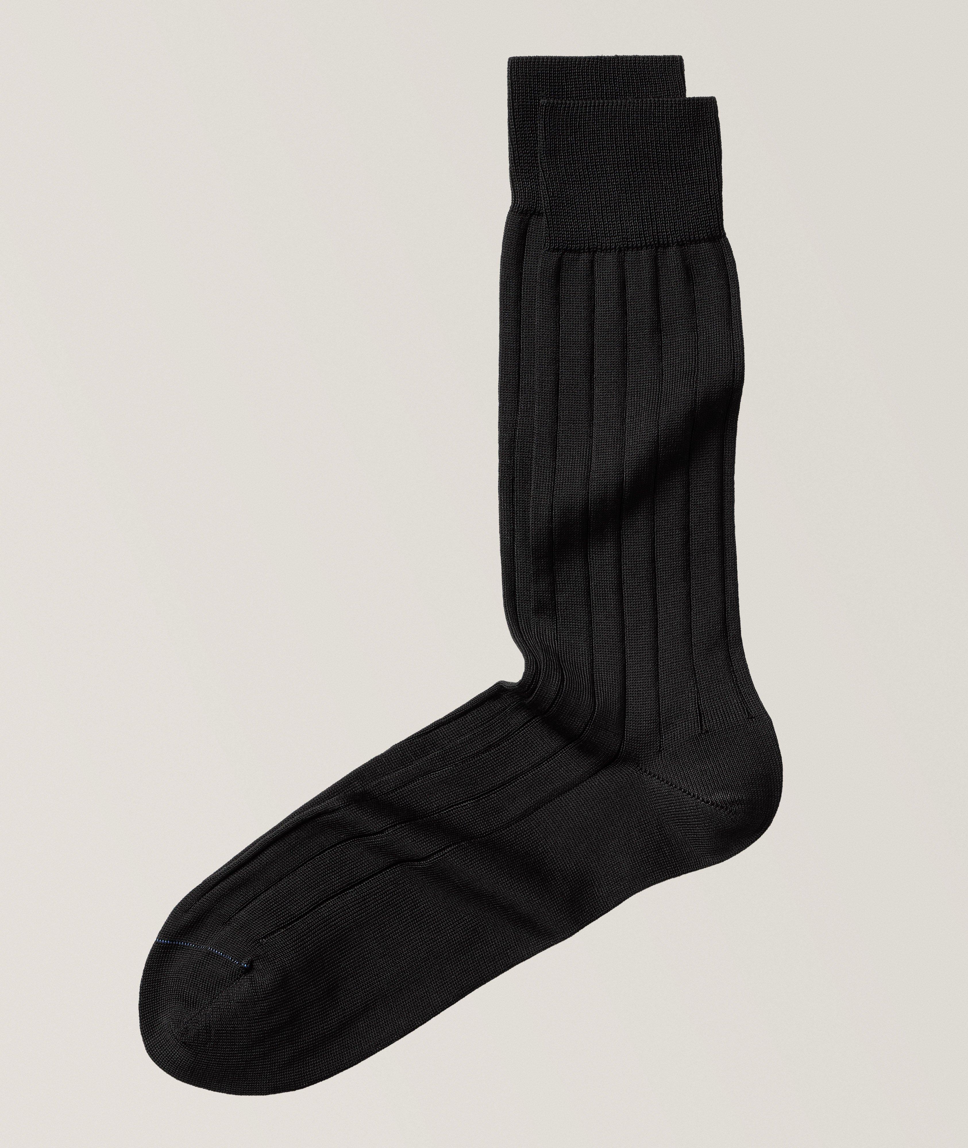 Ribbed Cotton-Blend Socks image 0