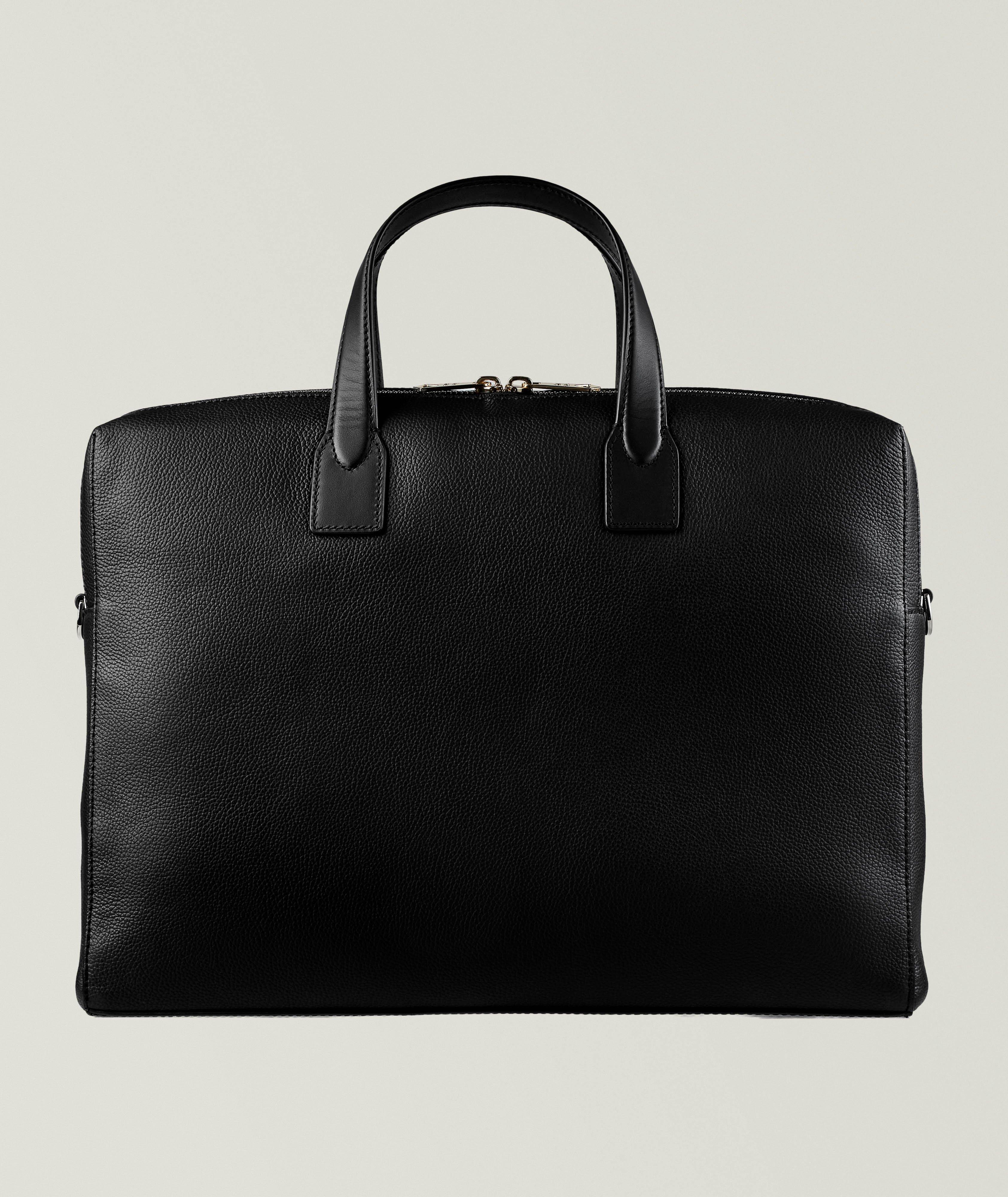 Signature Stripe Double-Zip Leather Folio Bag image 1