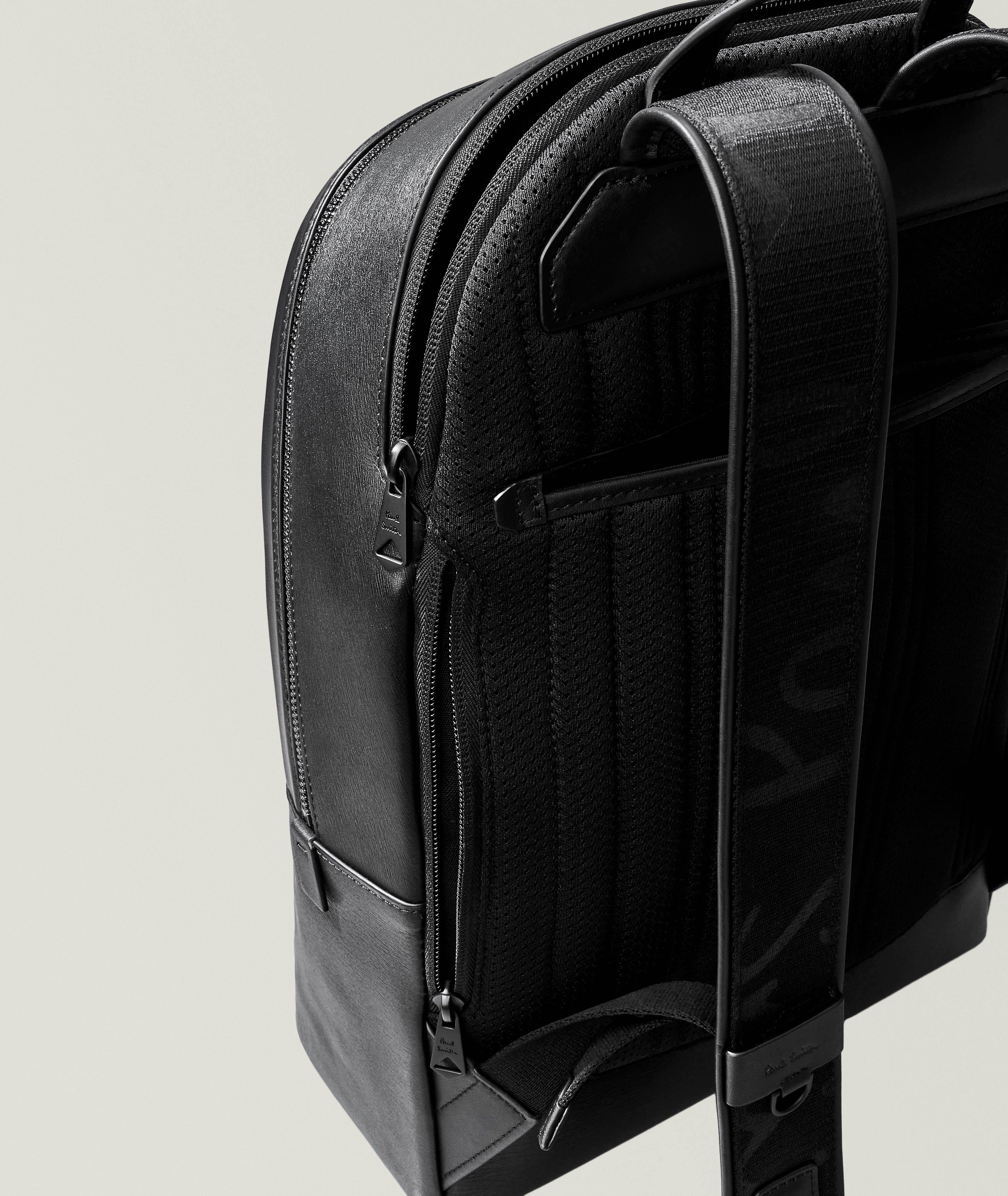 Straw-Grain Embossed Leather Backpack image 3