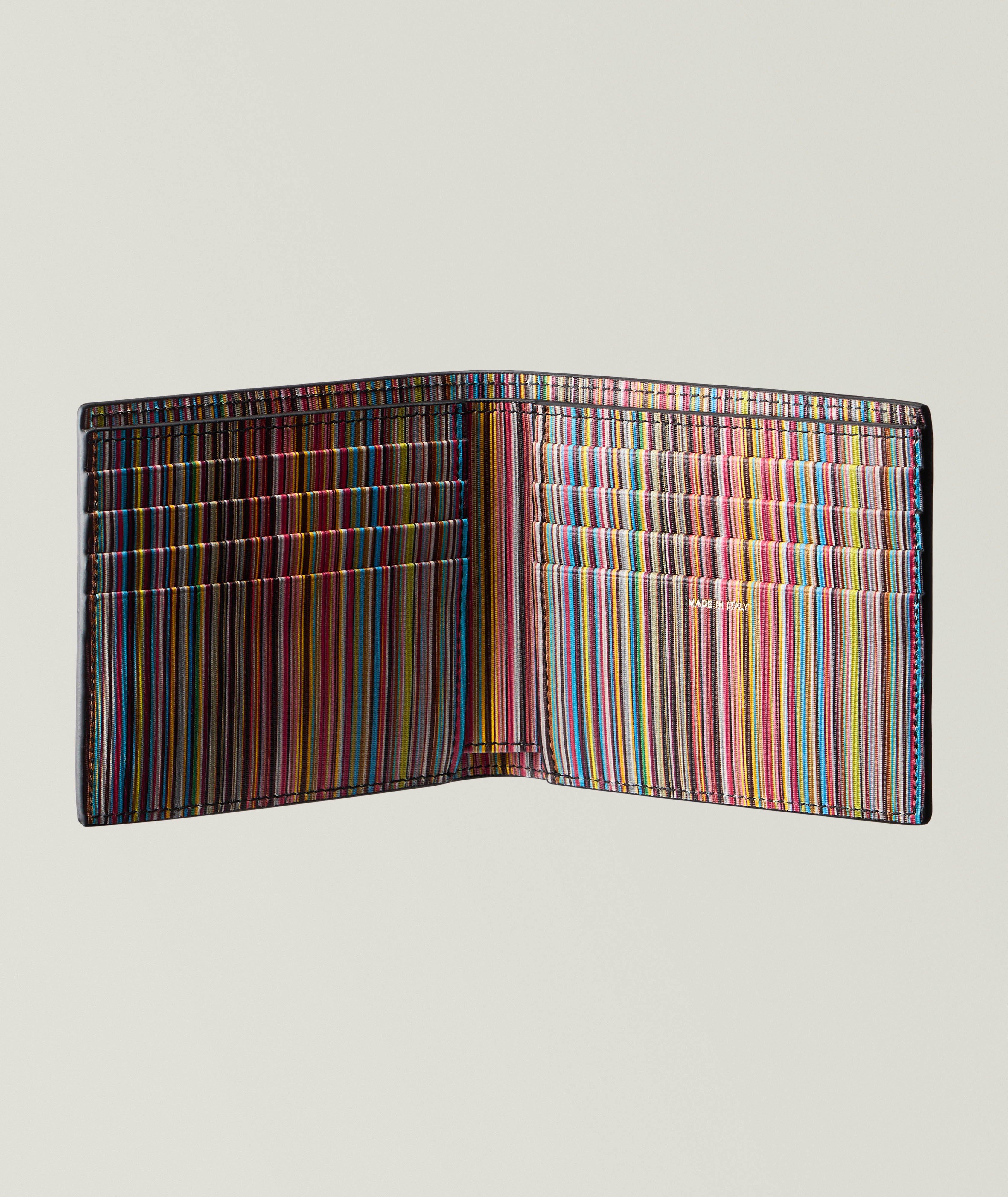 Signature Stripe Bifold Leather Wallet image 1