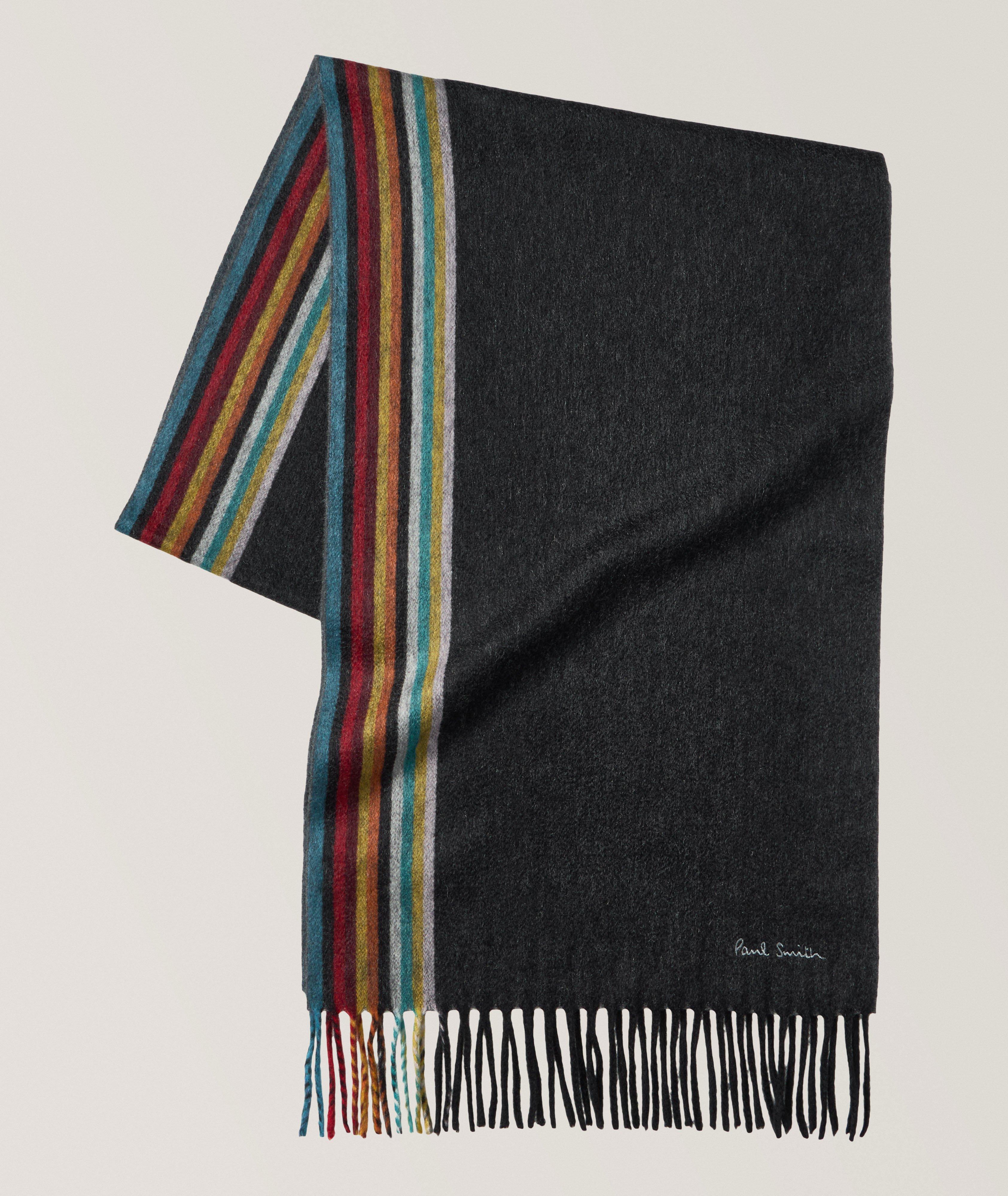 PS BLU SIG WOVEN EDGE CASHMERE SCARF image 0