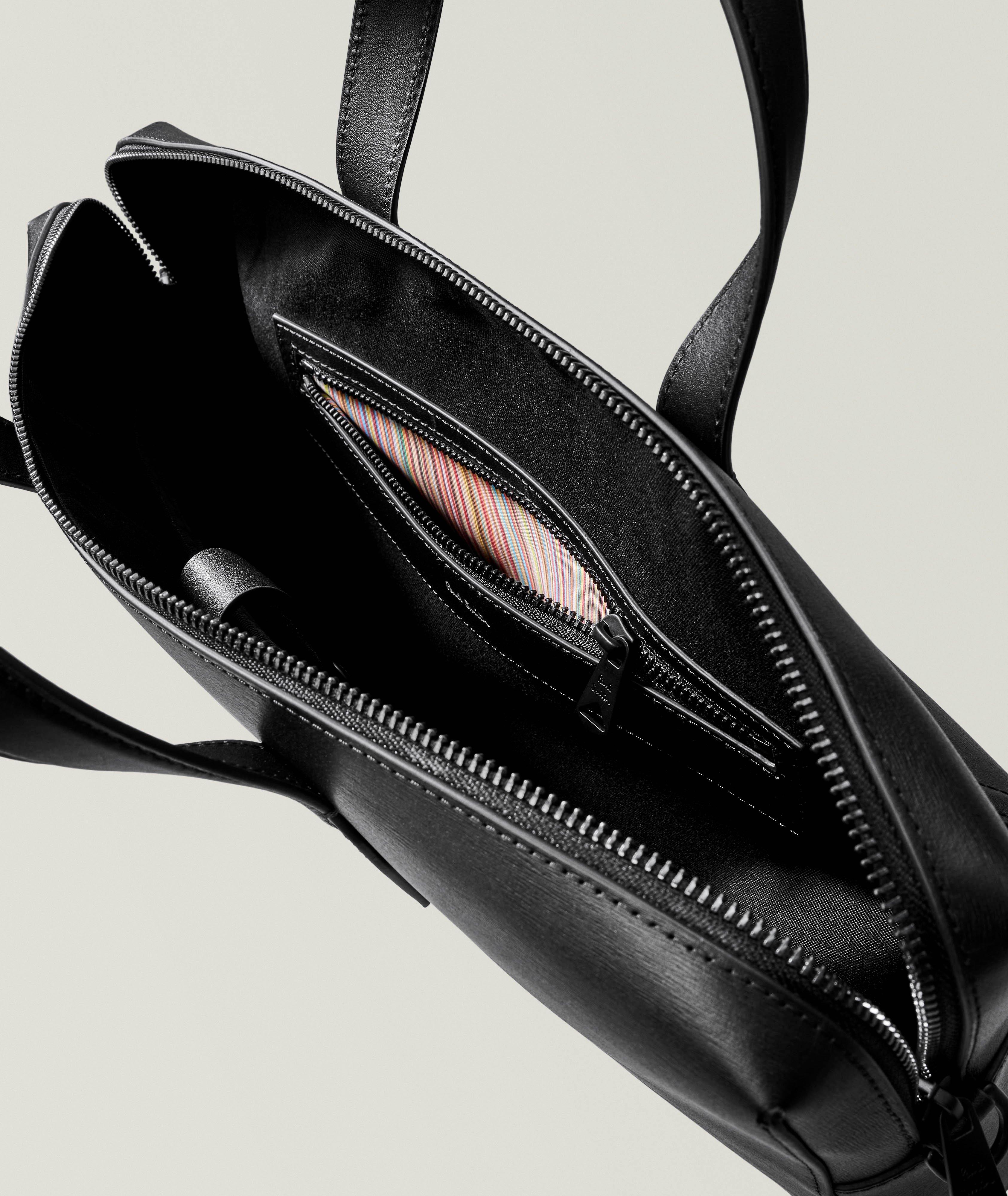 Straw-Grain Embossed Leather Folio Bag  image 2
