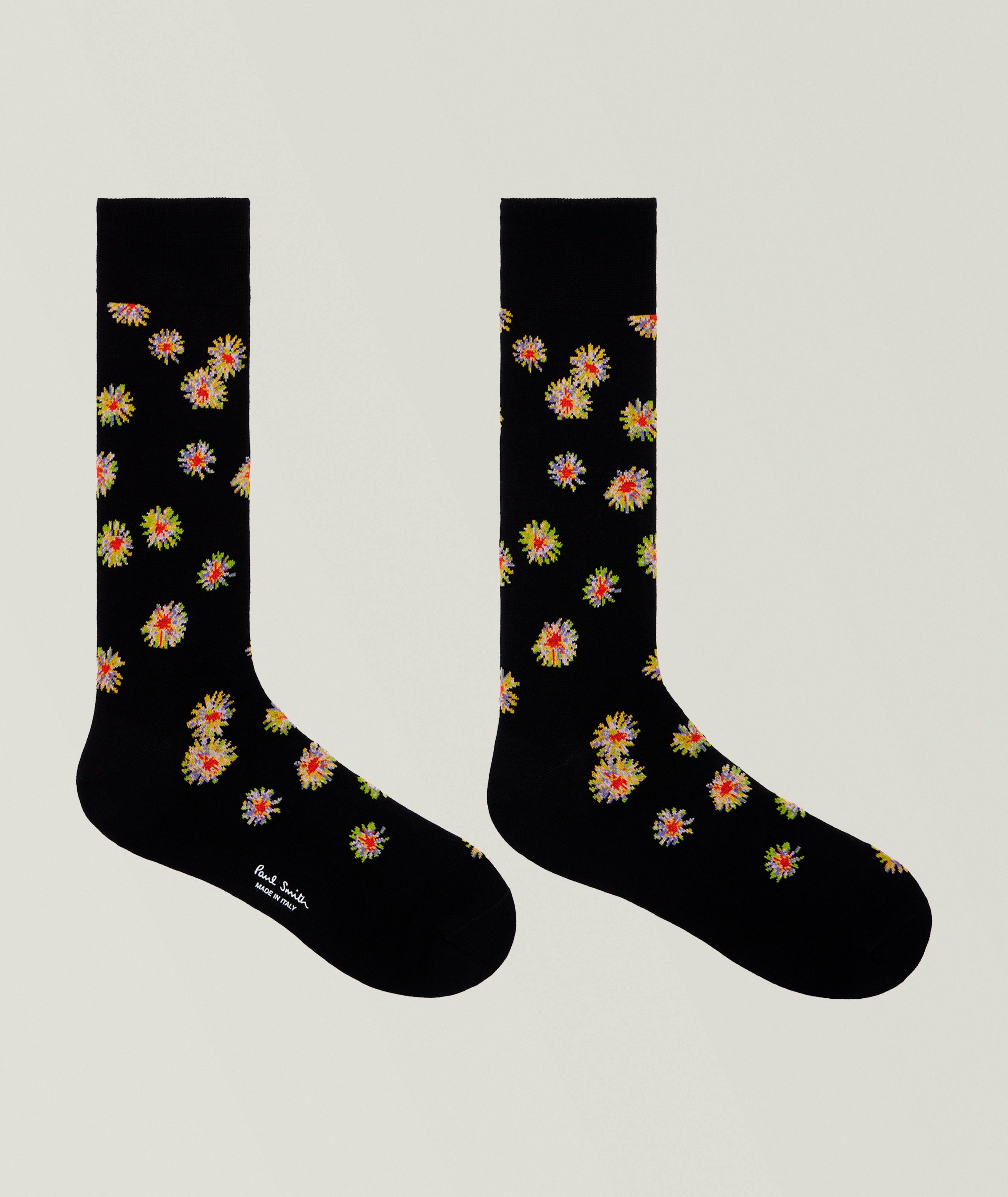 Chaussettes en coton extensible à motif floral image 1