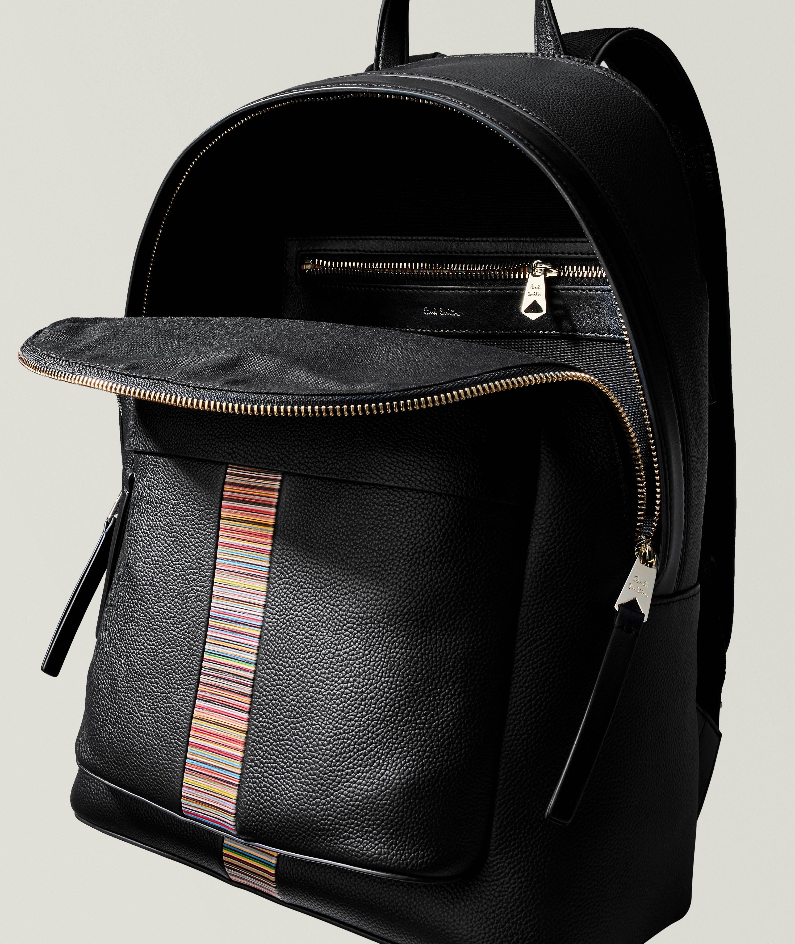 Signature Stripe Leather Backpack image 2