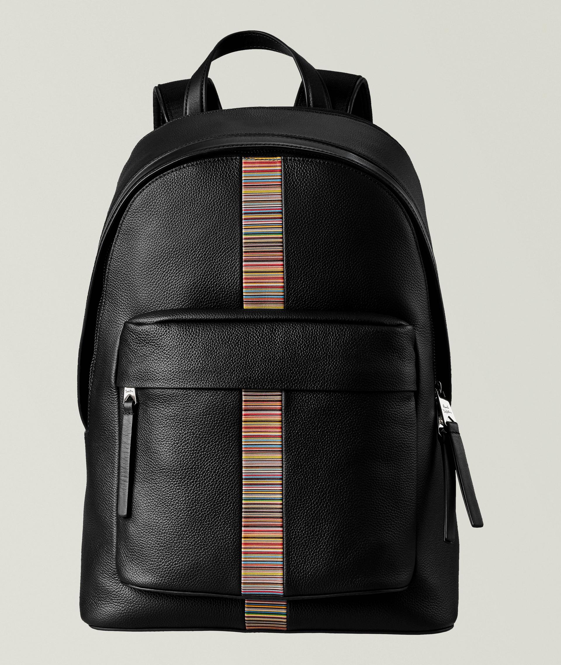 Signature Stripe Leather Backpack image 0