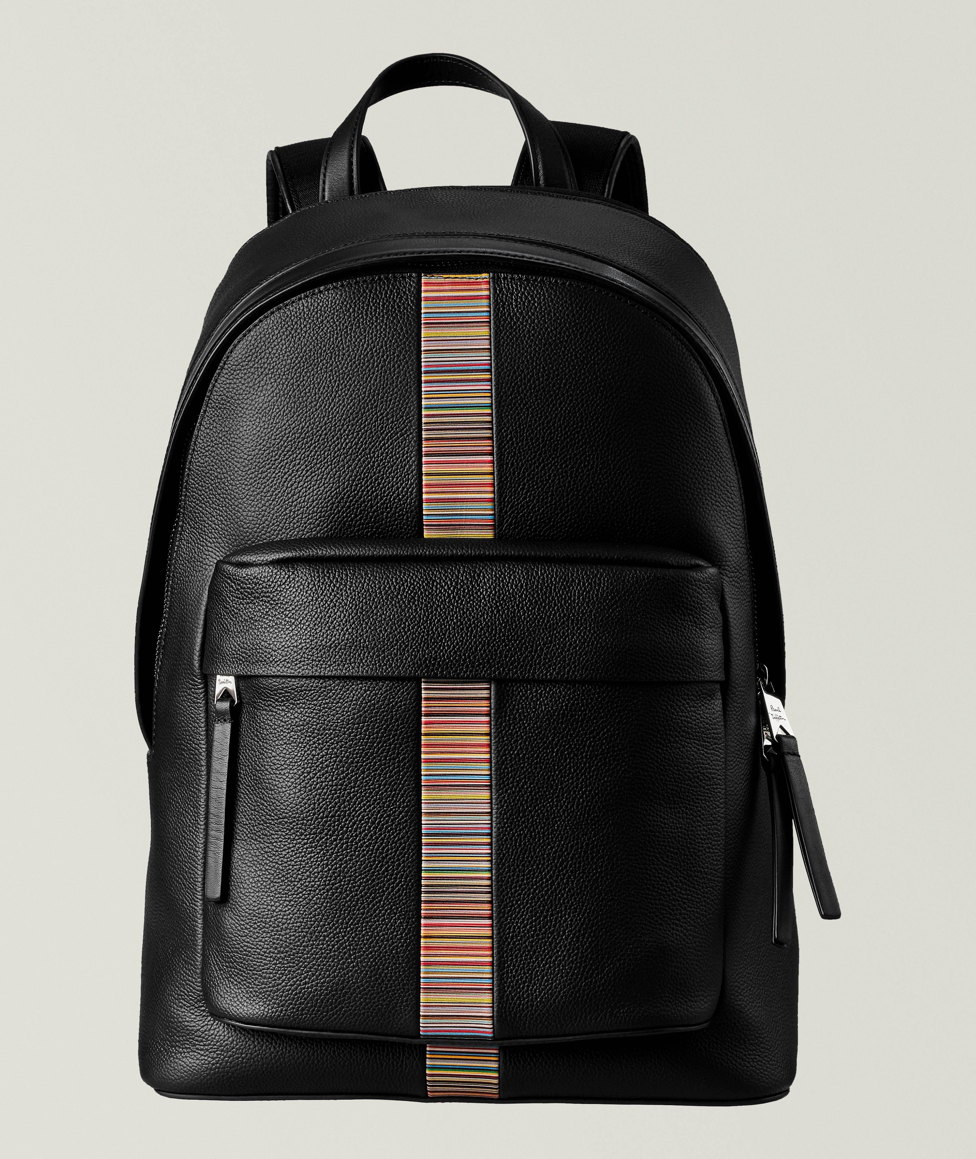 Signature Stripe Leather Backpack image 0
