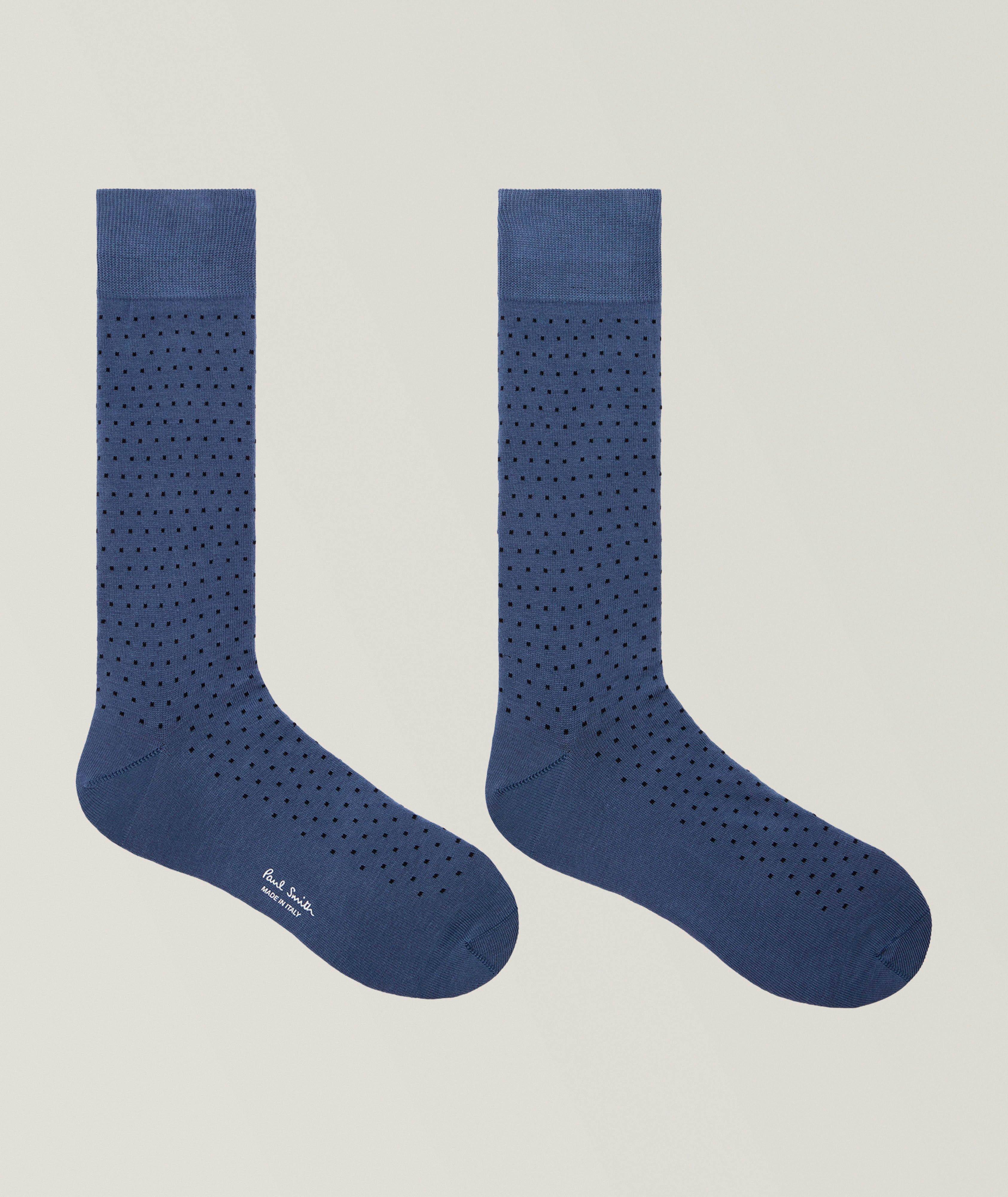Chaussettes en coton extensible à pois image 1
