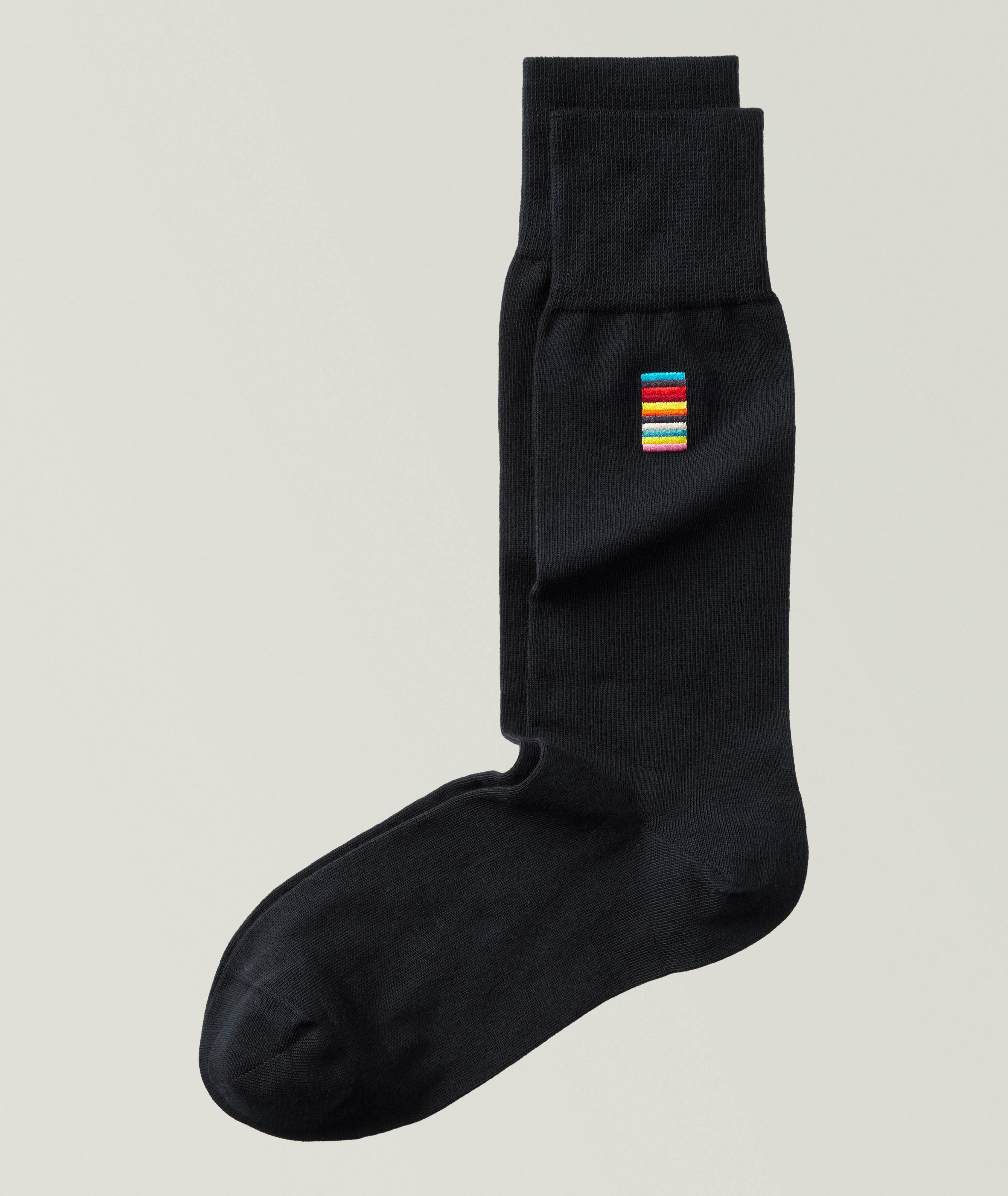 Alfie Signature Striped Embroidered Socks image 0