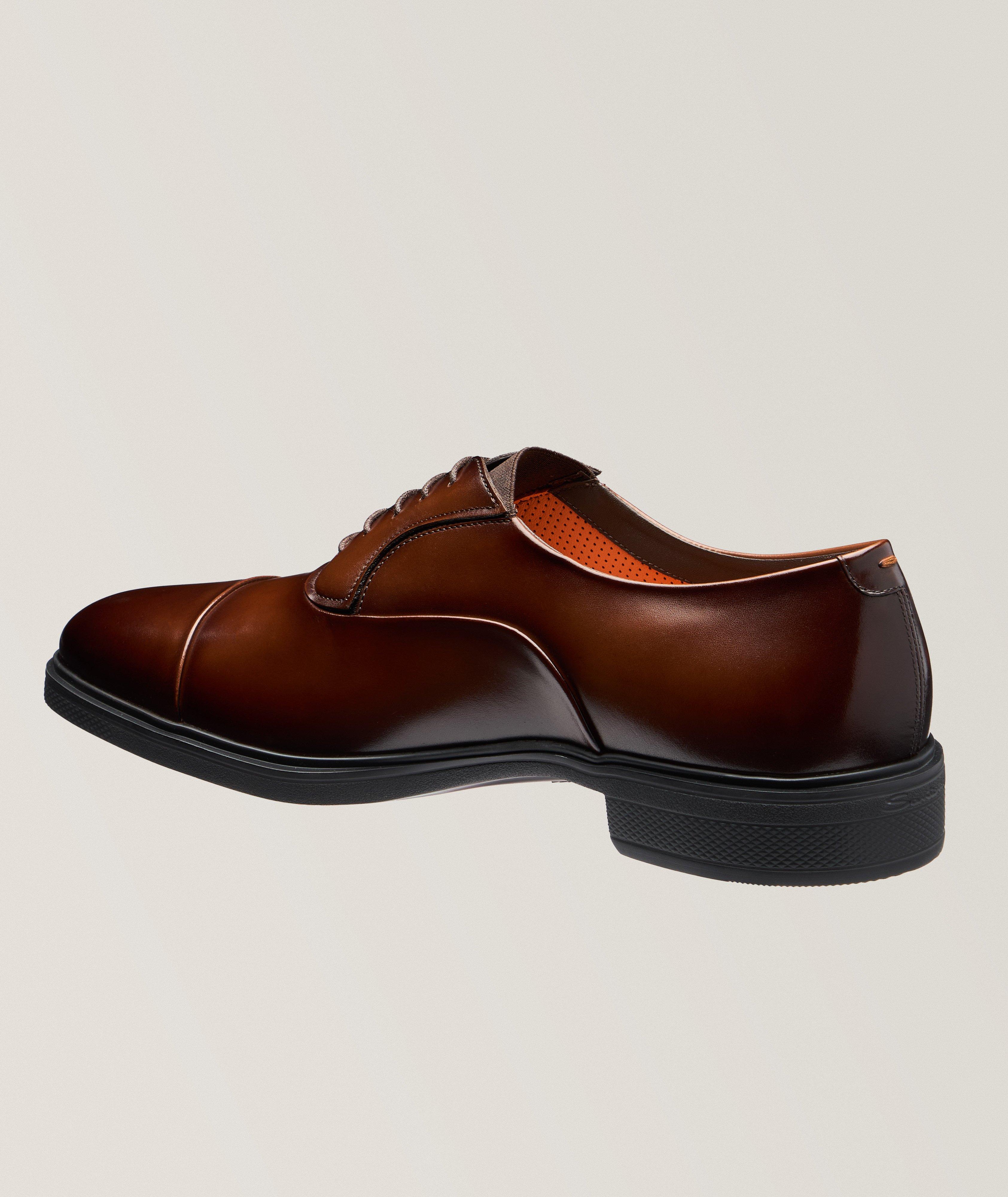 Chaussure lacée en cuir poli à bout rapporté image 1