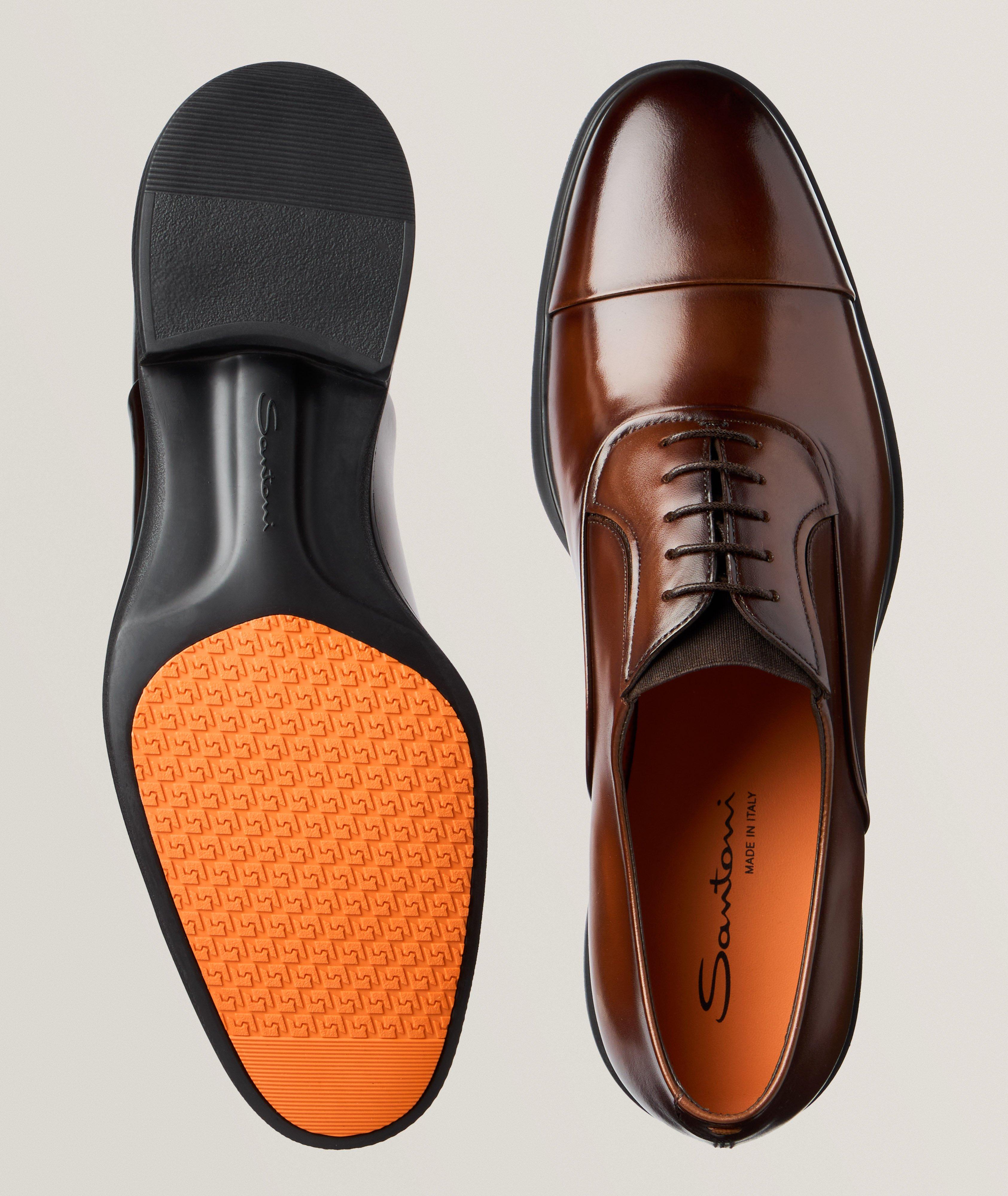 Chaussure lacée en cuir poli à bout rapporté image 2