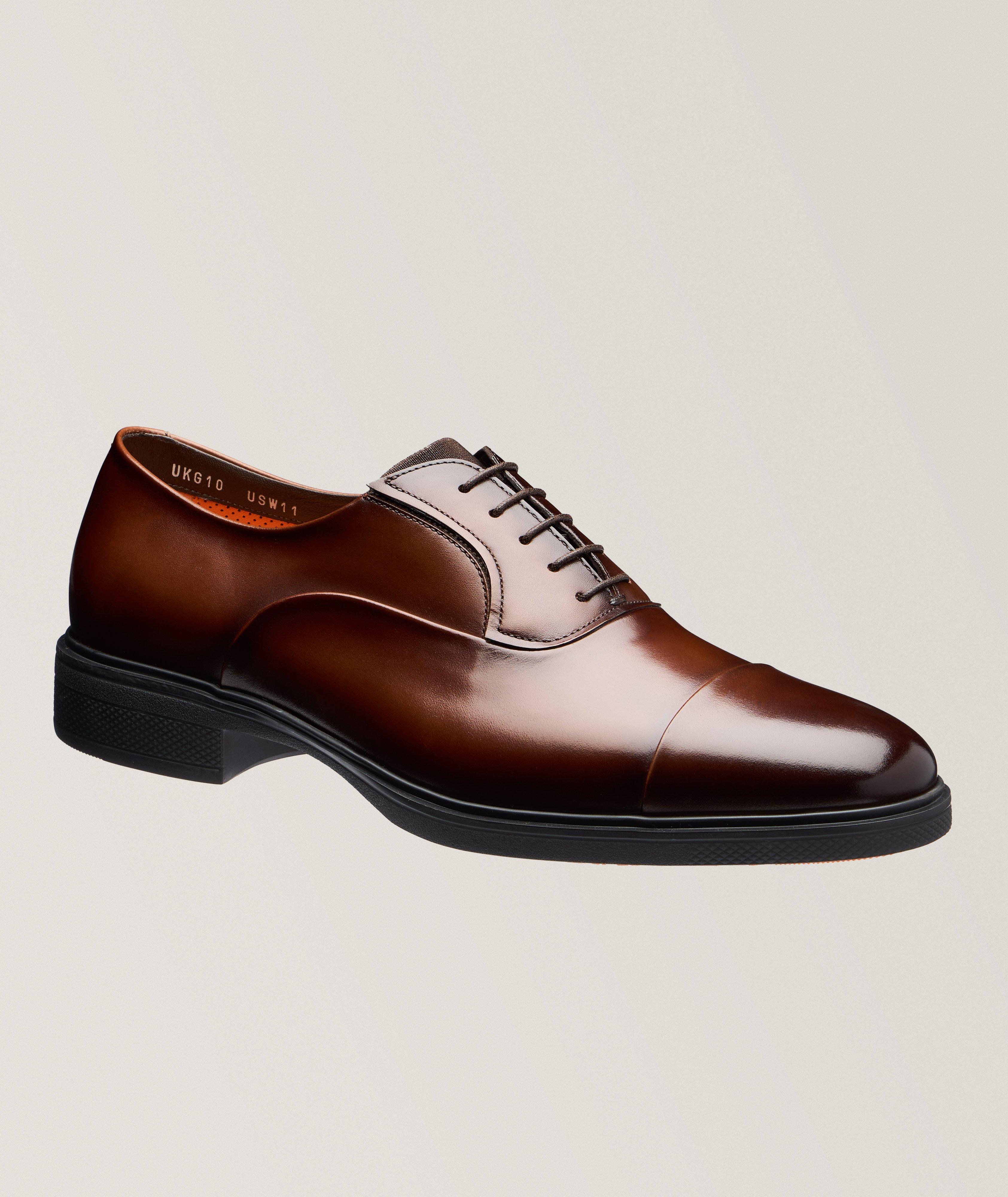 Chaussure lacée en cuir poli à bout rapporté image 0