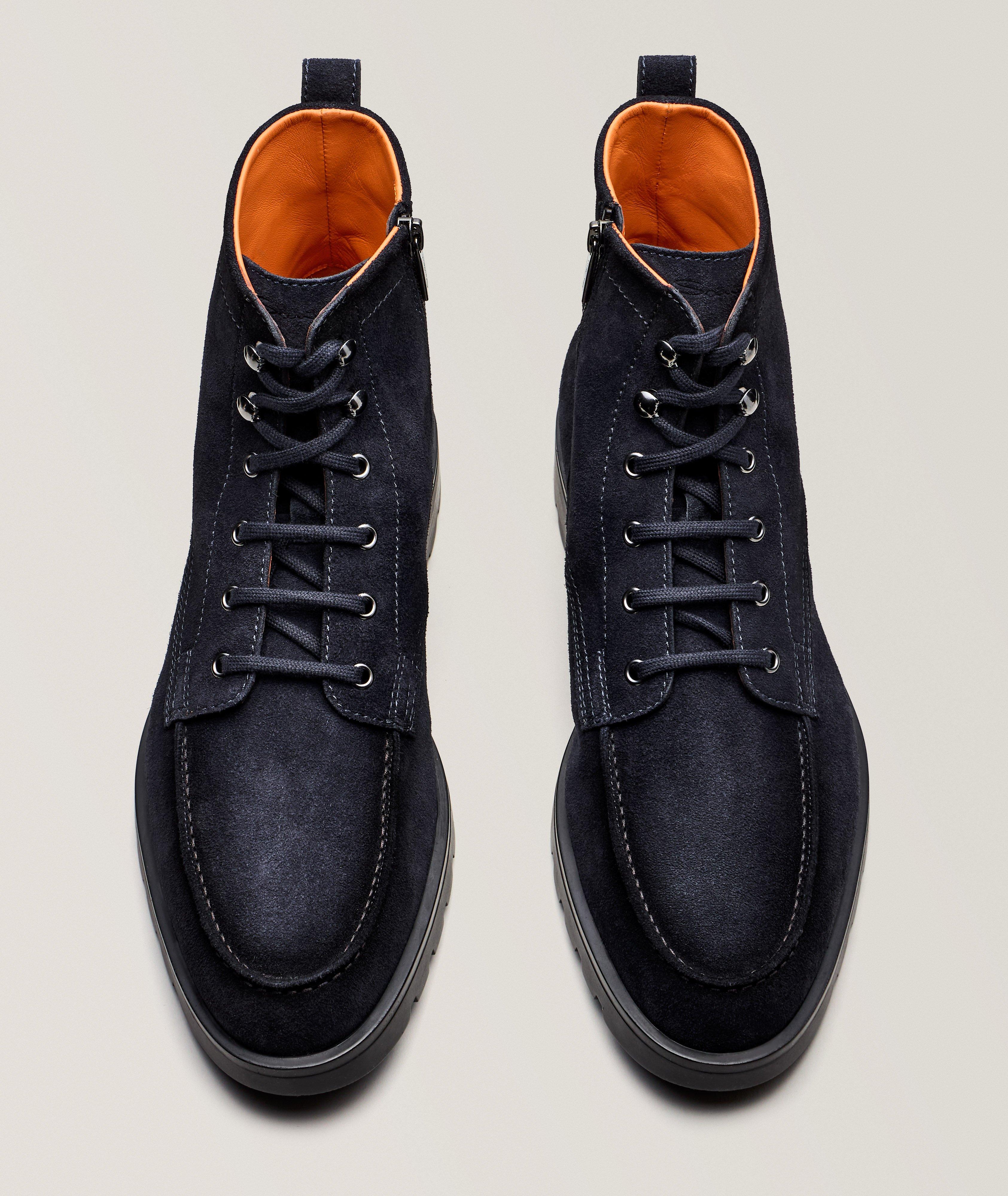 Suede Lace-Up Lug Boots  image 1