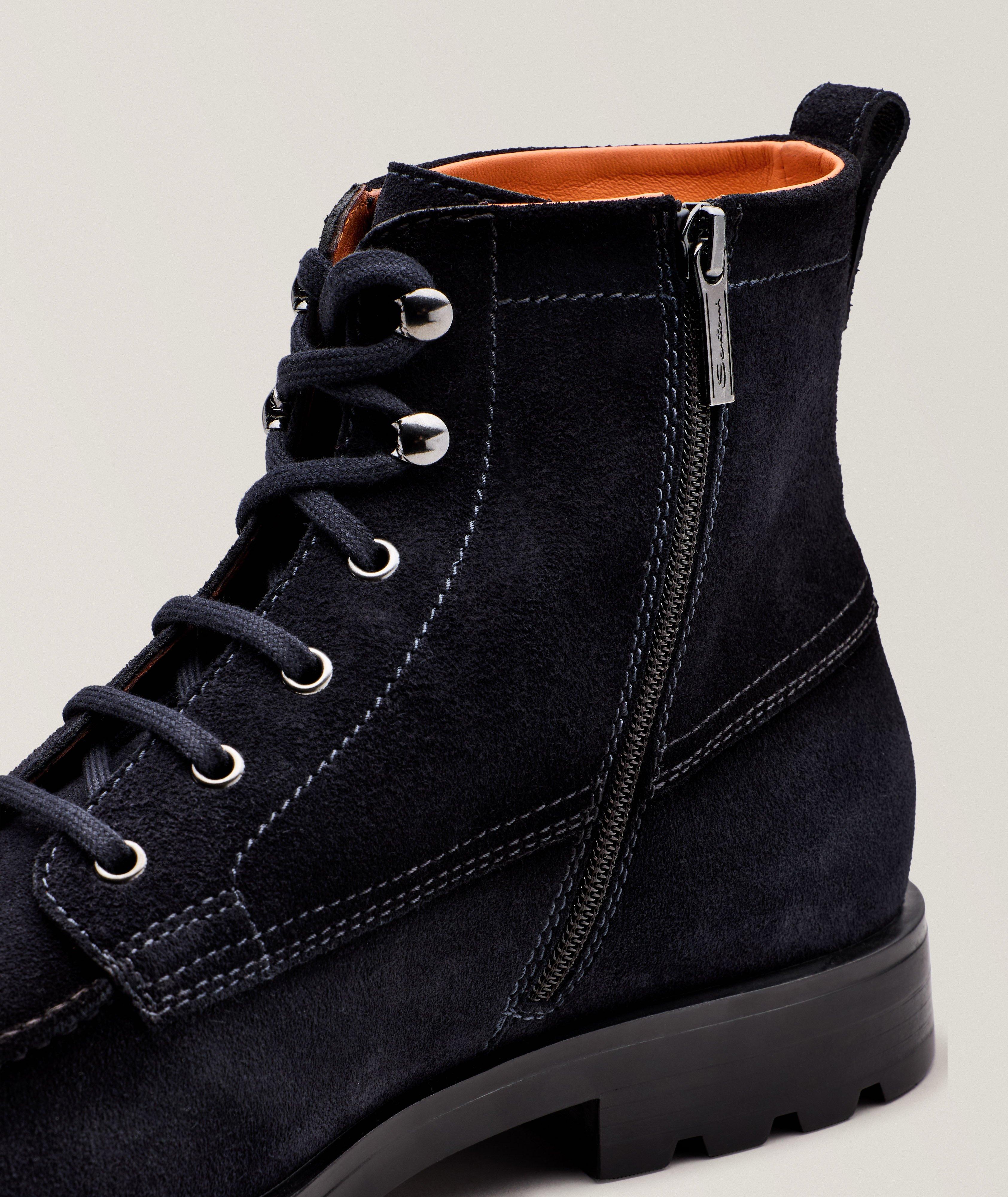Suede Lace-Up Lug Boots  image 2