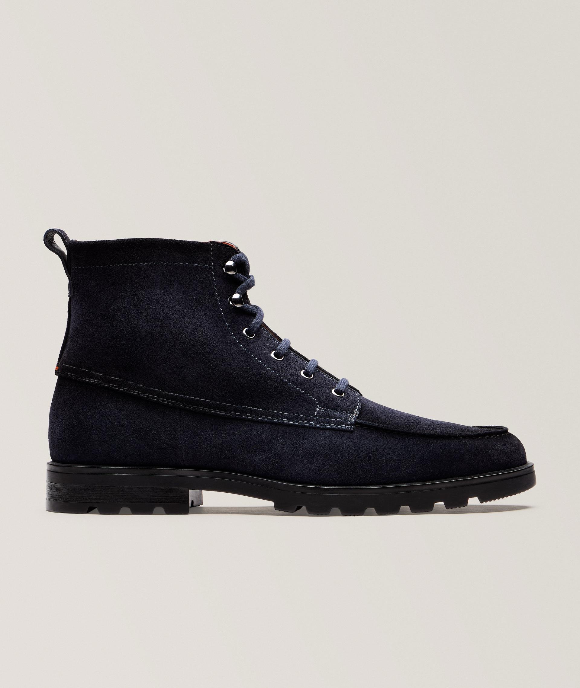 Suede Lace-Up Lug Boots  image 0
