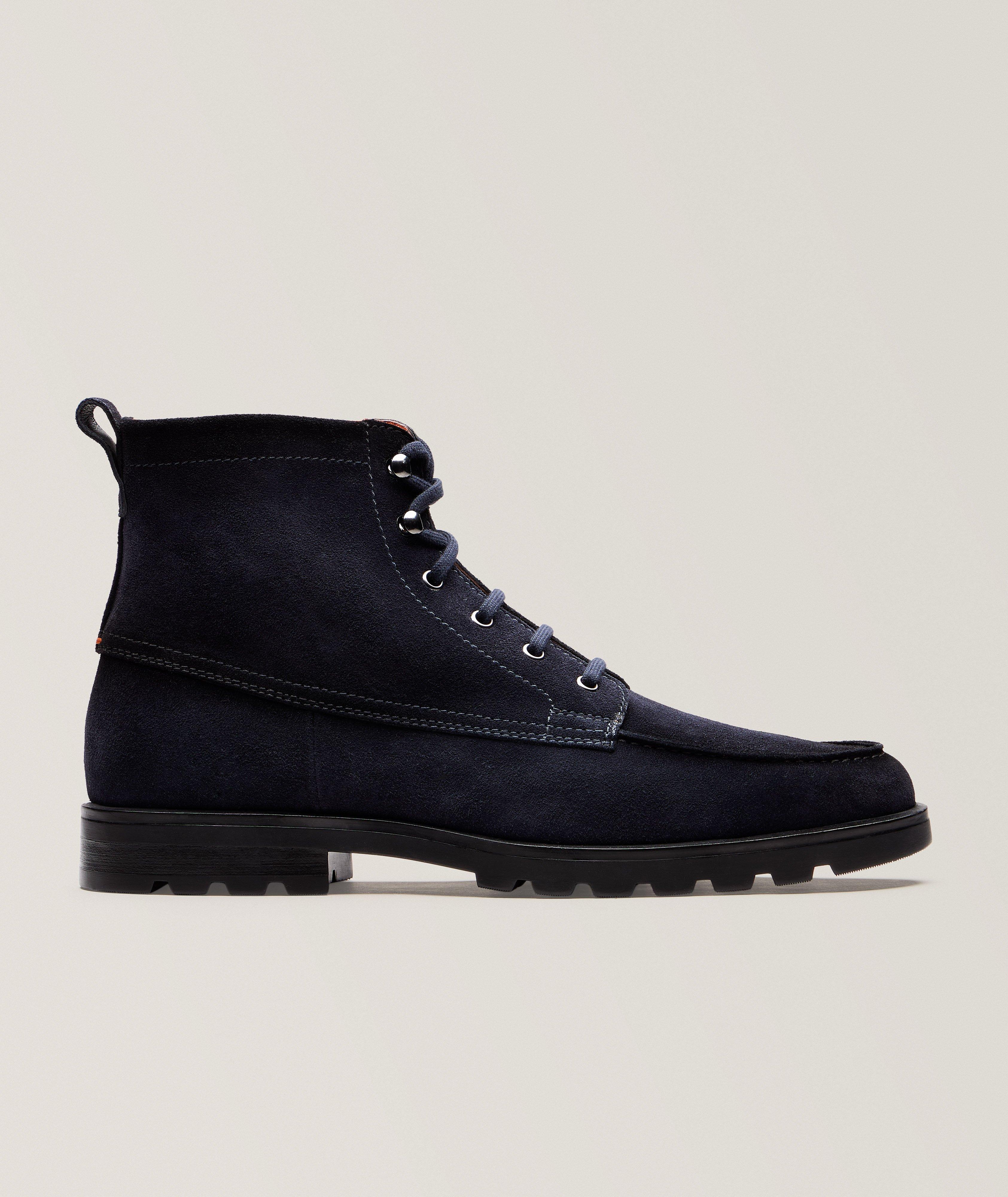 Suede Lace-Up Lug Boots  image 0