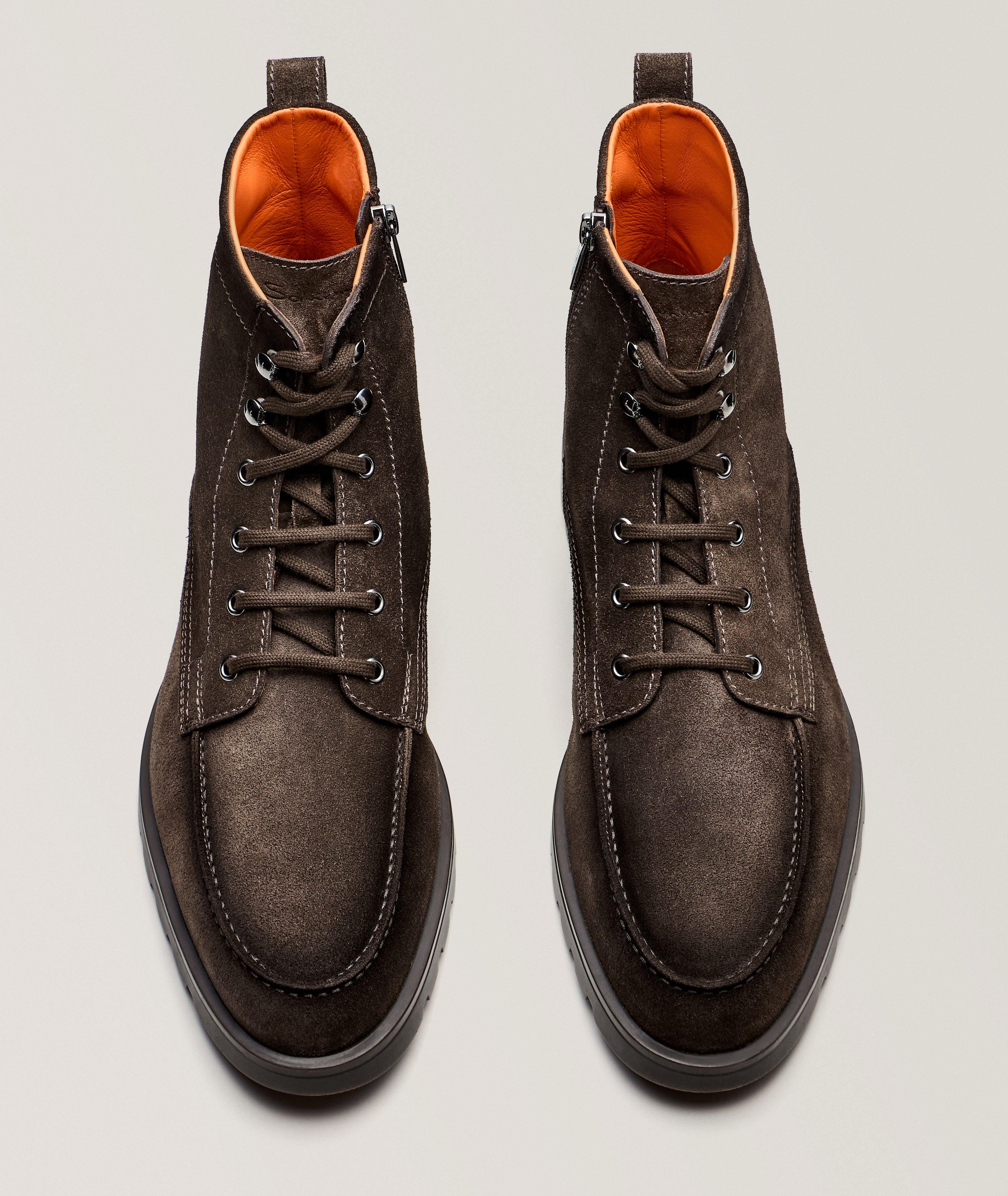 Suede Lace-Up Lug Boots  image 1