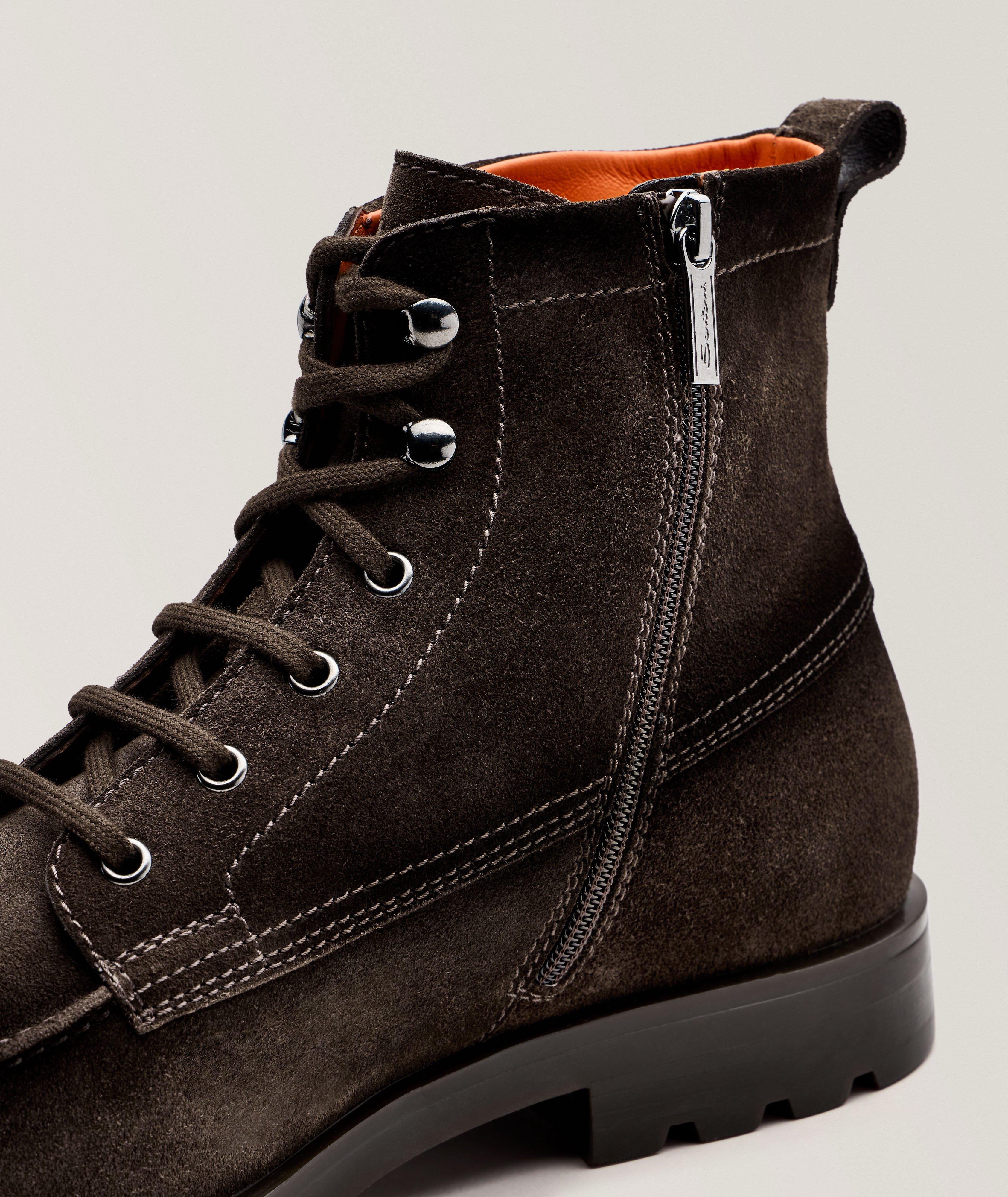 Suede Lace-Up Lug Boots  image 2