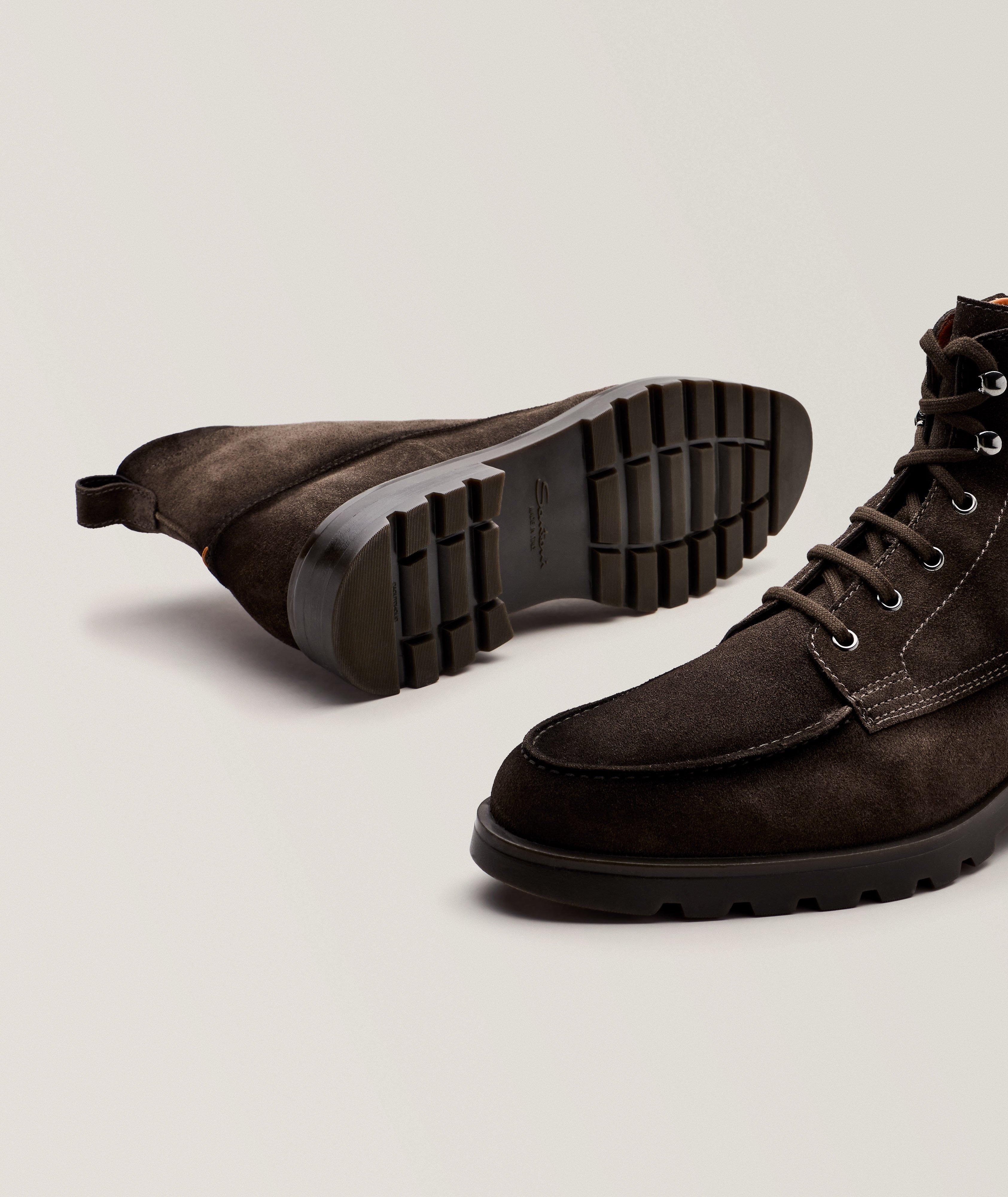 Suede Lace-Up Lug Boots  image 3