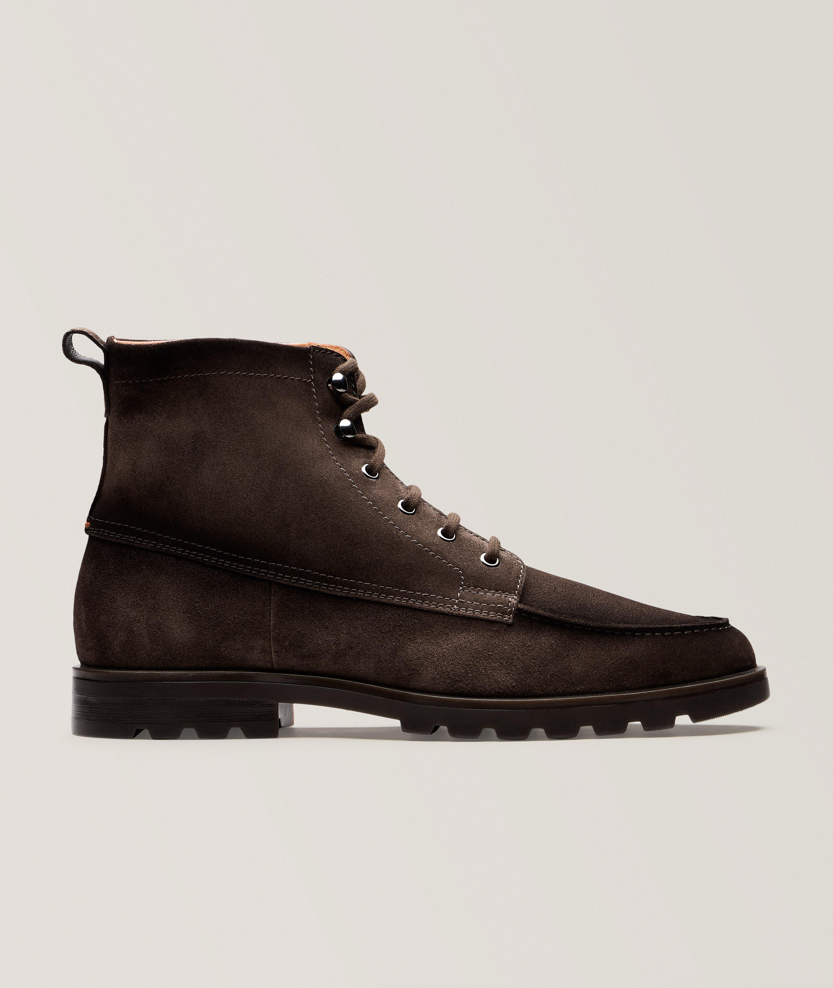 Suede Lace-Up Lug Boots  image 0