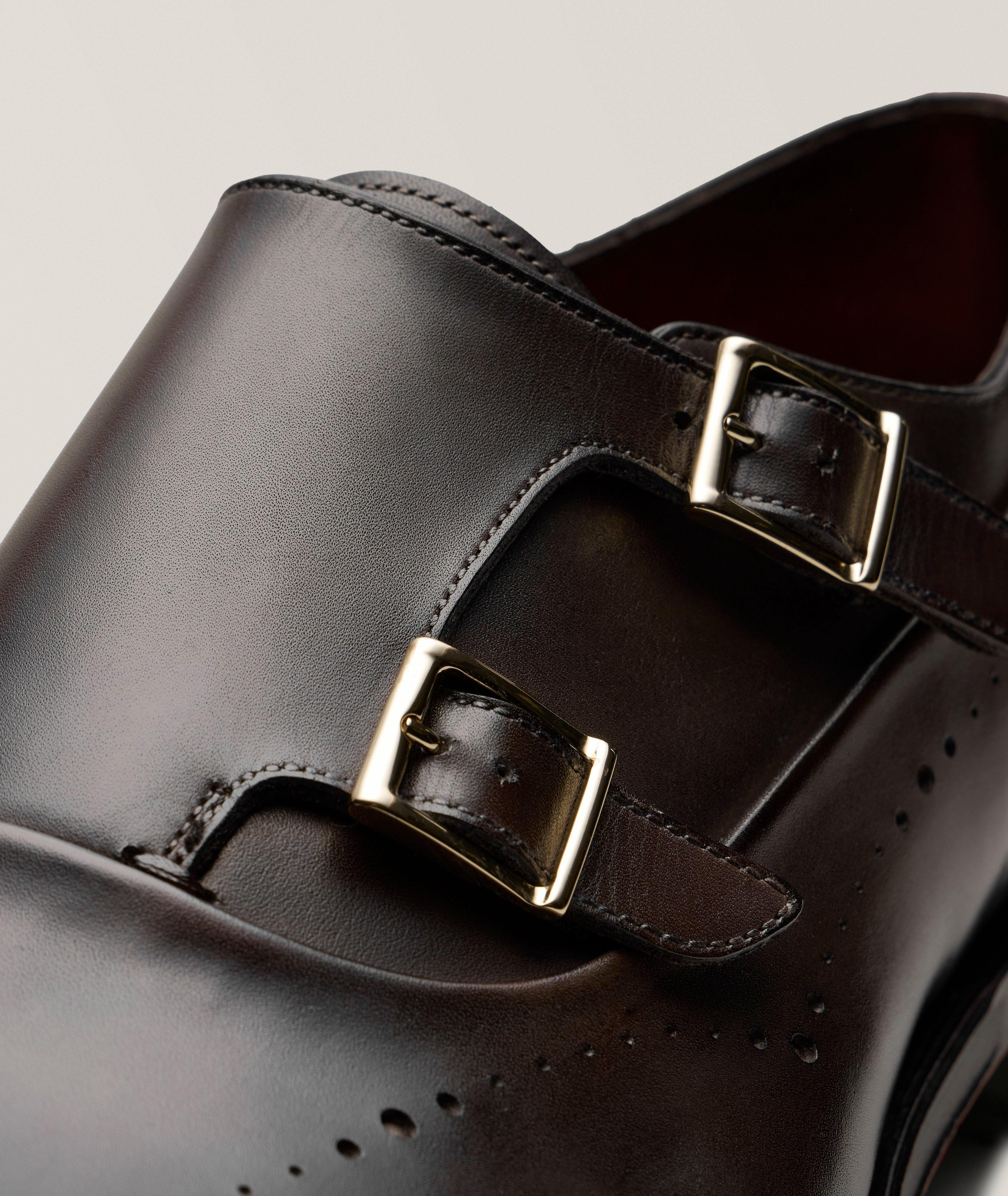 Polished Leather Wingtip Monkstraps image 2