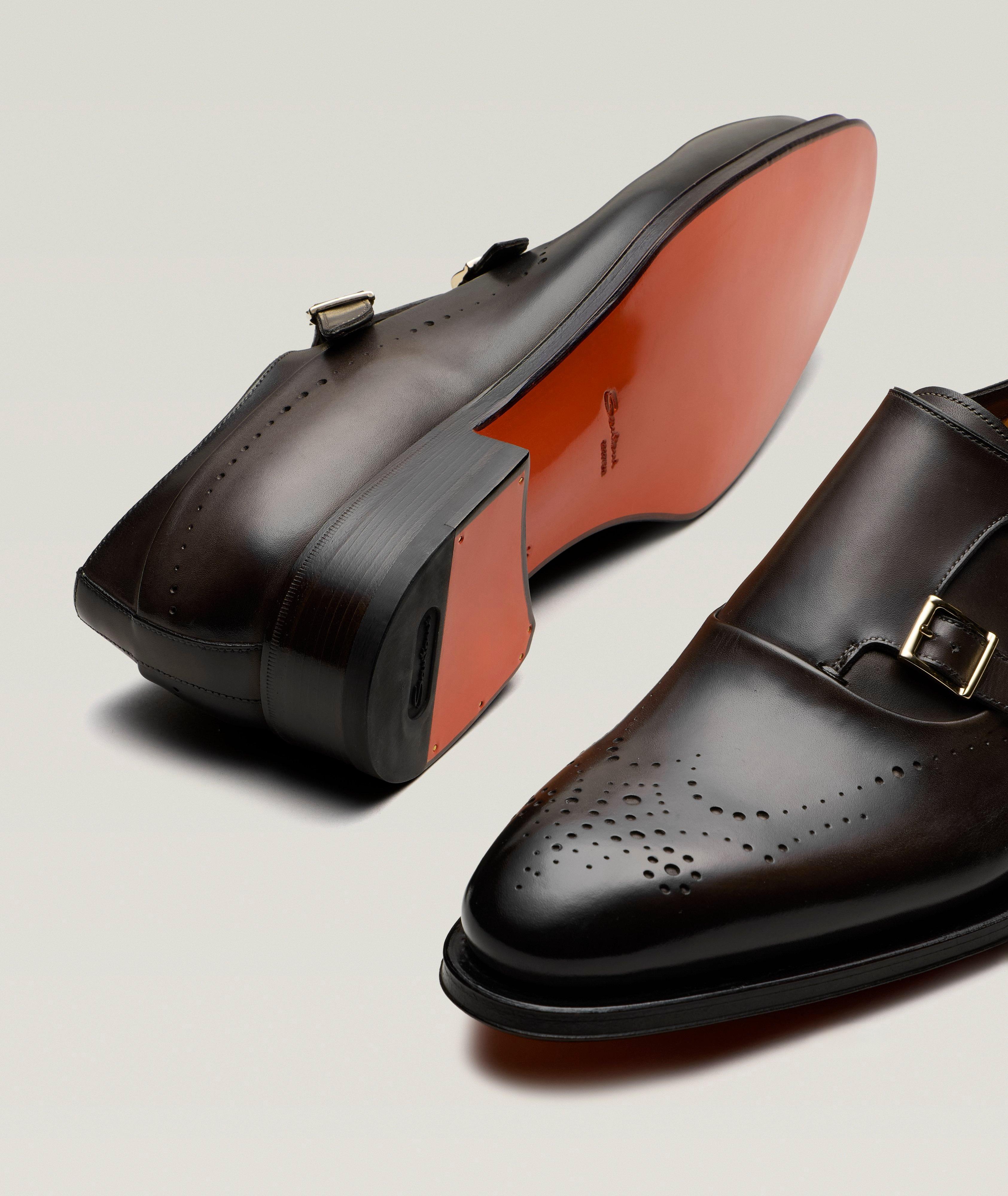 Polished Leather Wingtip Monkstraps image 3