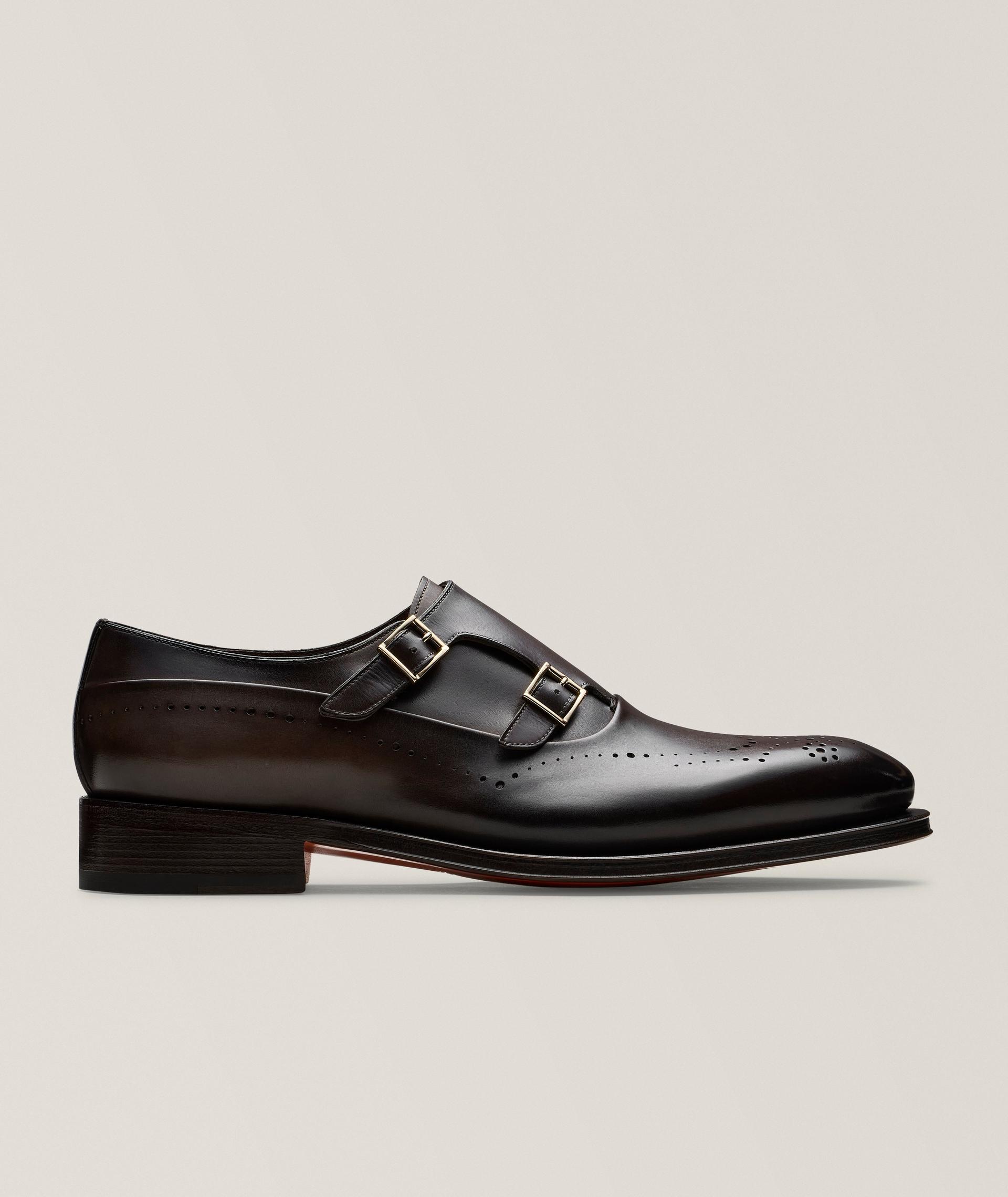 Polished Leather Wingtip Monkstraps image 0