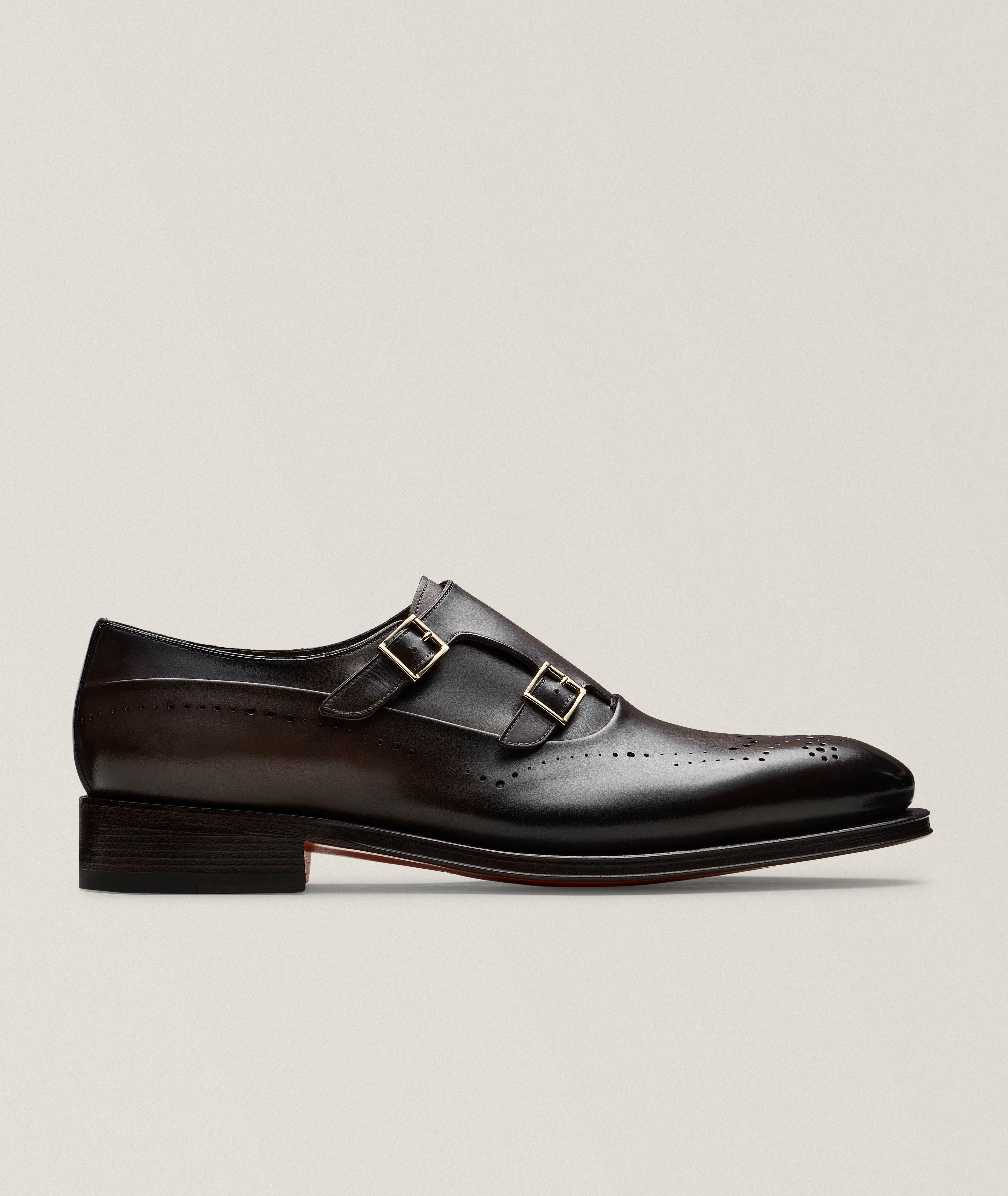 Polished Leather Wingtip Monkstraps image 0