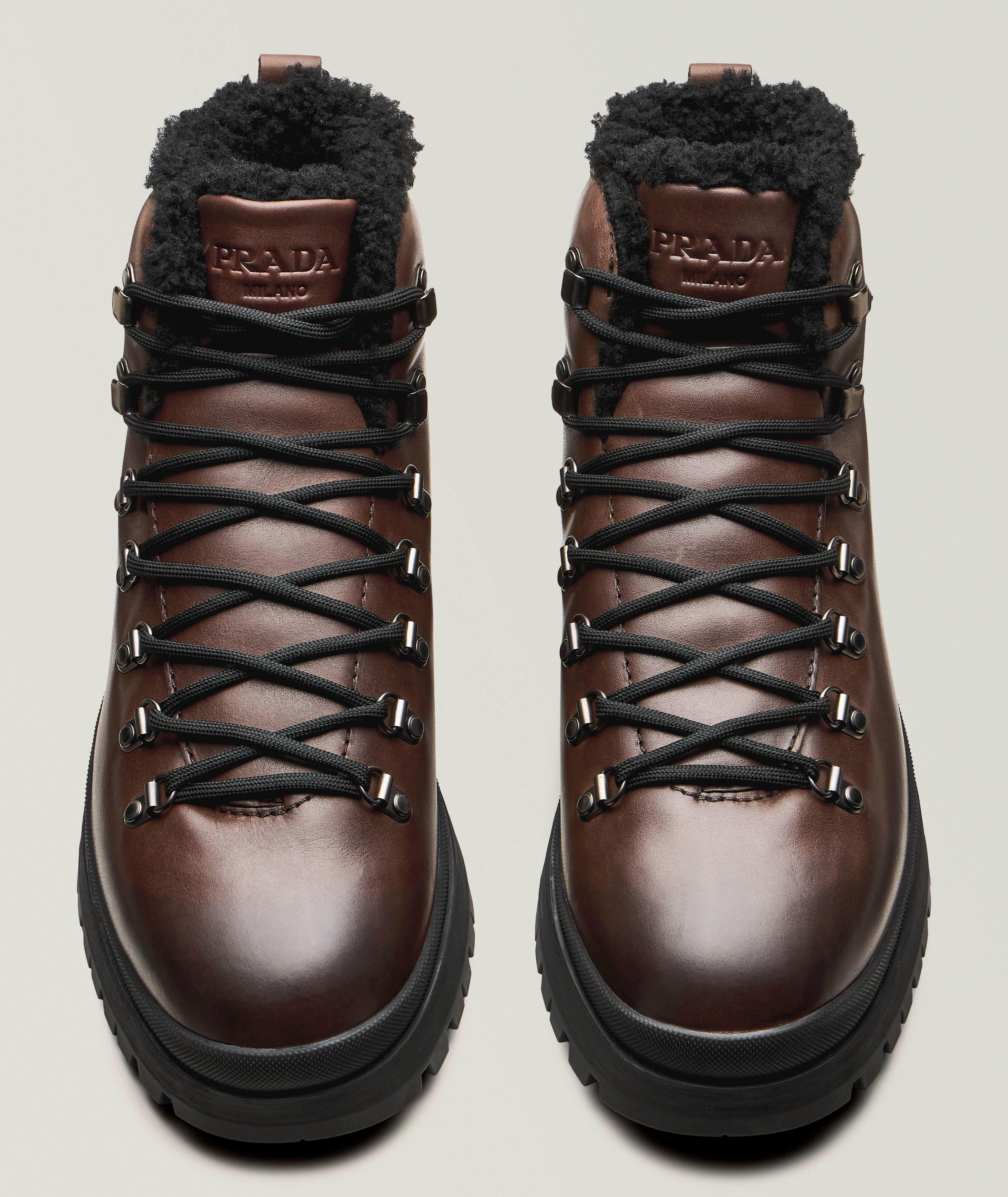 Bottes de randonnée Brixxen en cuir avec doublure en shearling image 1