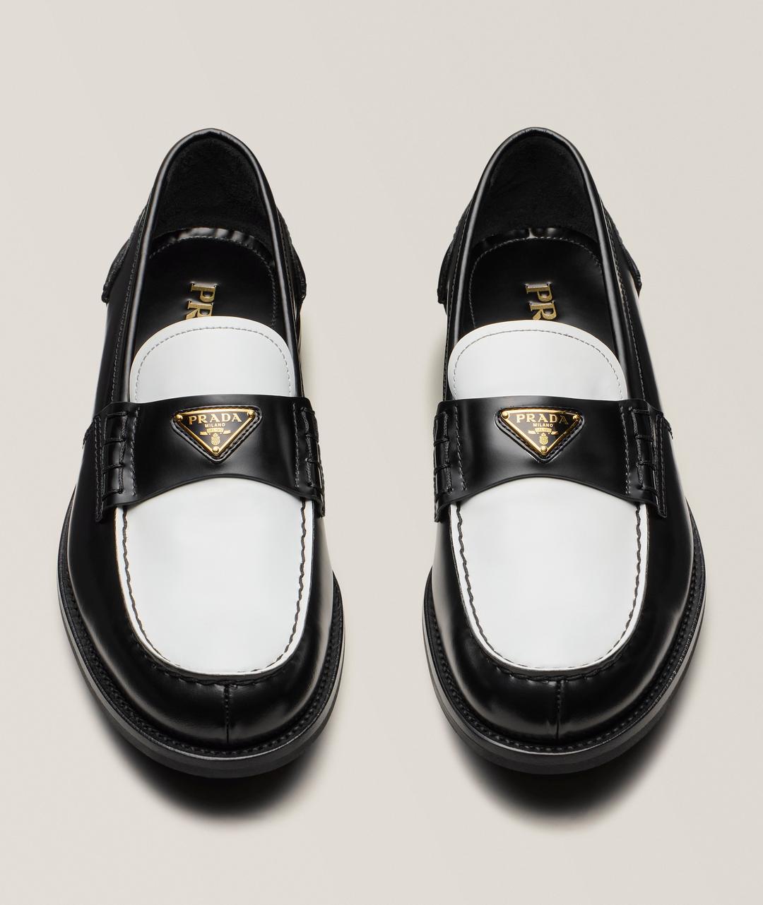 Two-Tone Brushed Leather Loafers  image 1