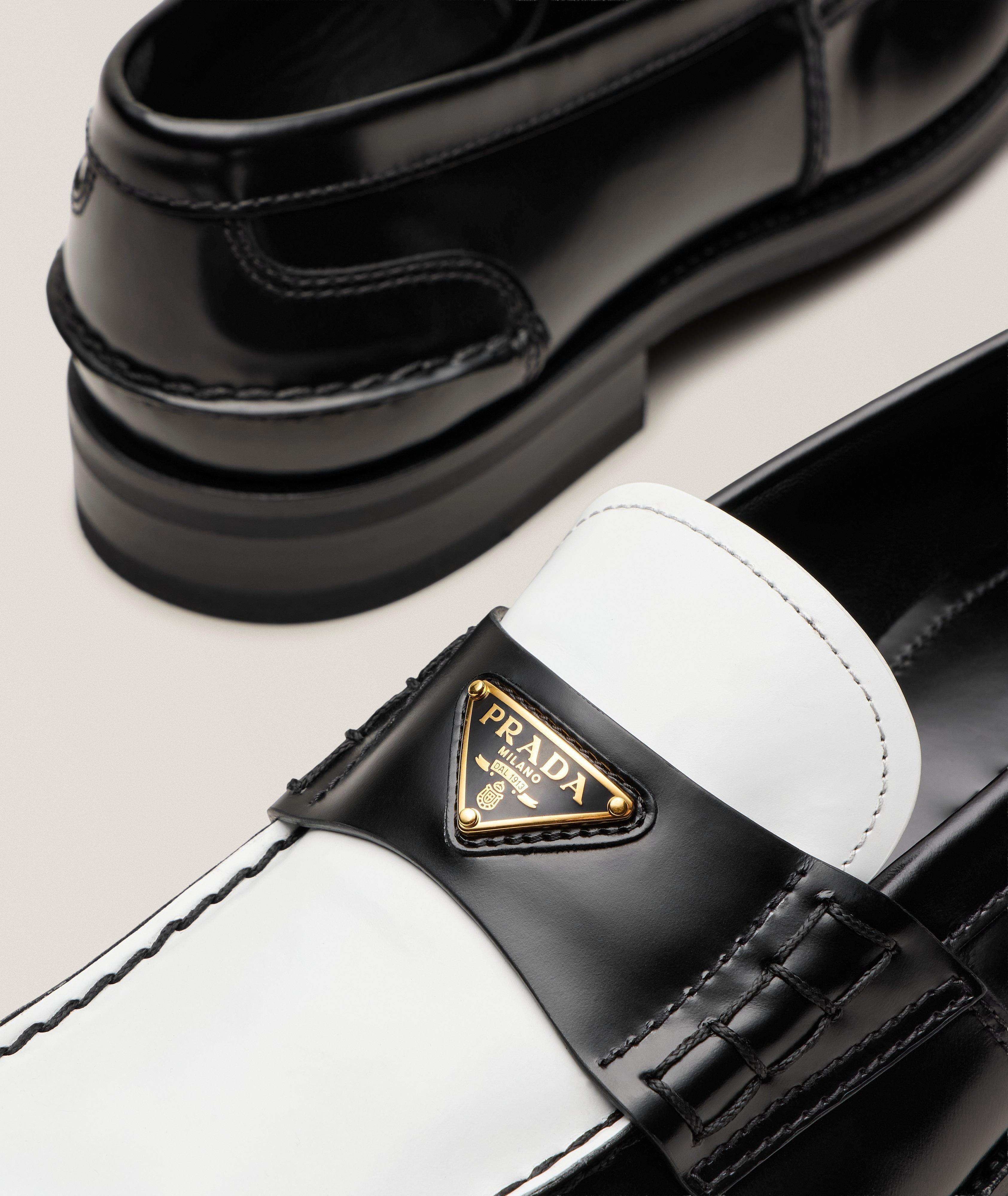 Two-Tone Brushed Leather Loafers  image 2