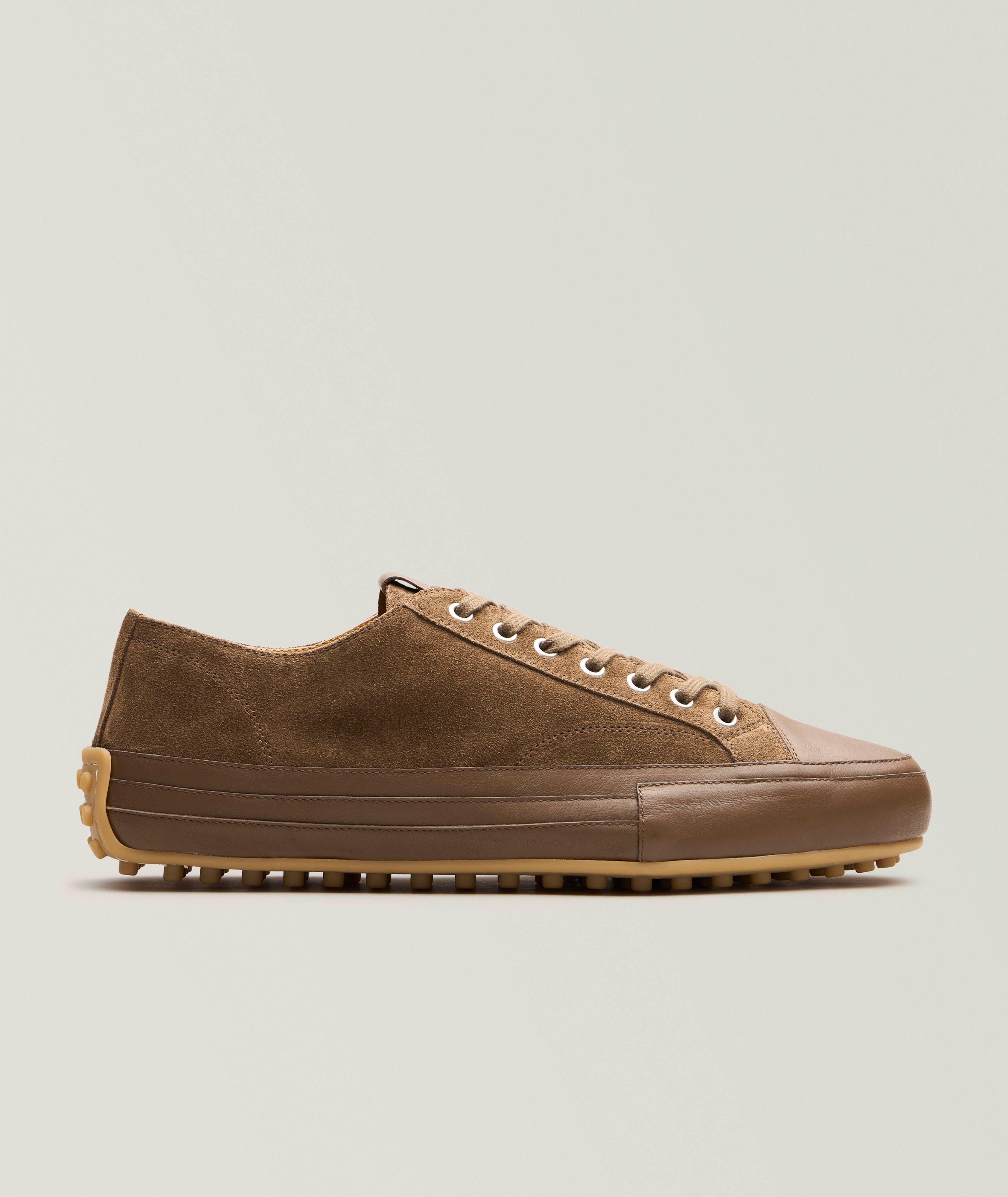 Chaussure sport en suède et en cuir à bout rapporté image 0