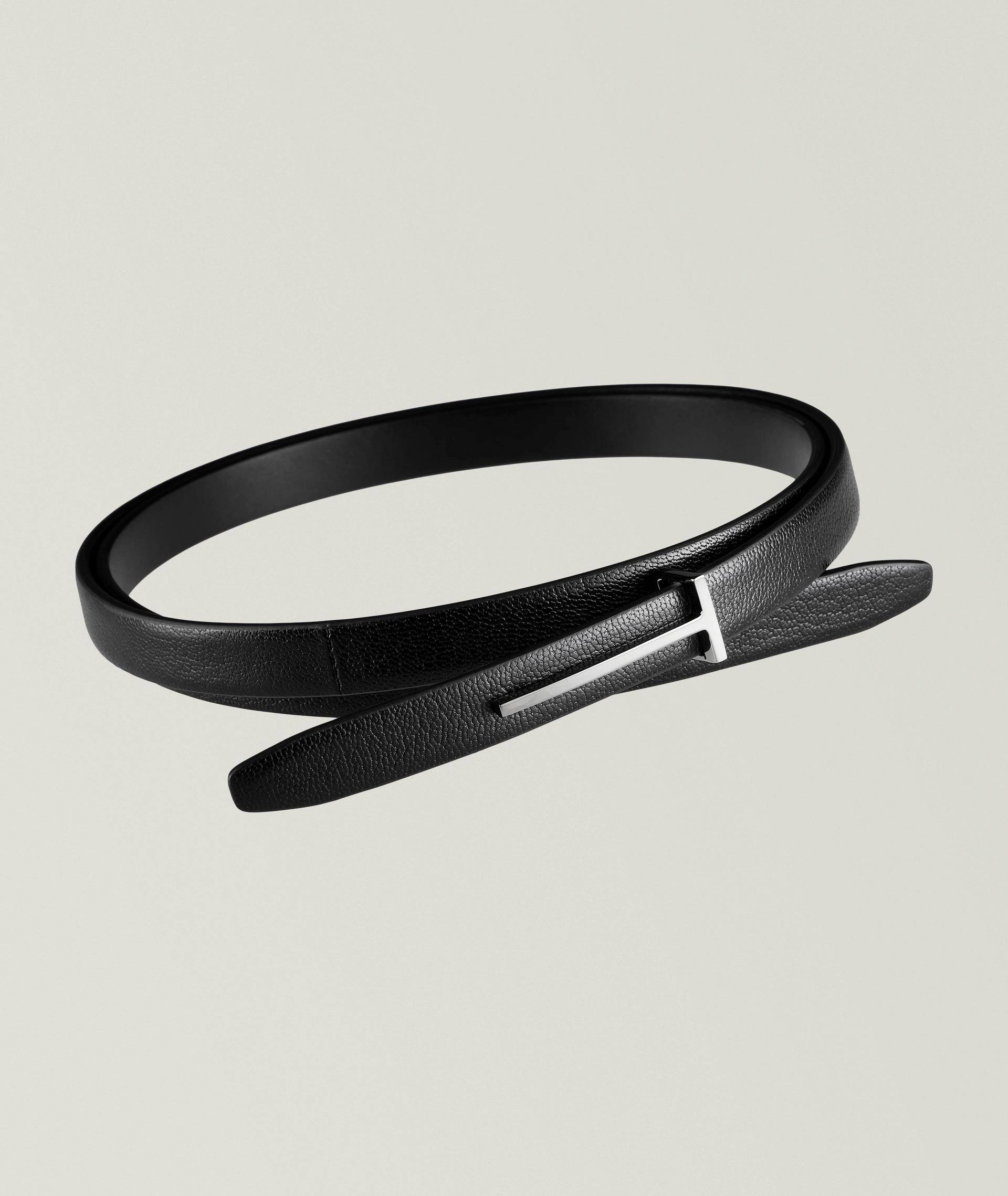 Ceinture en cuir grainé fin image 0