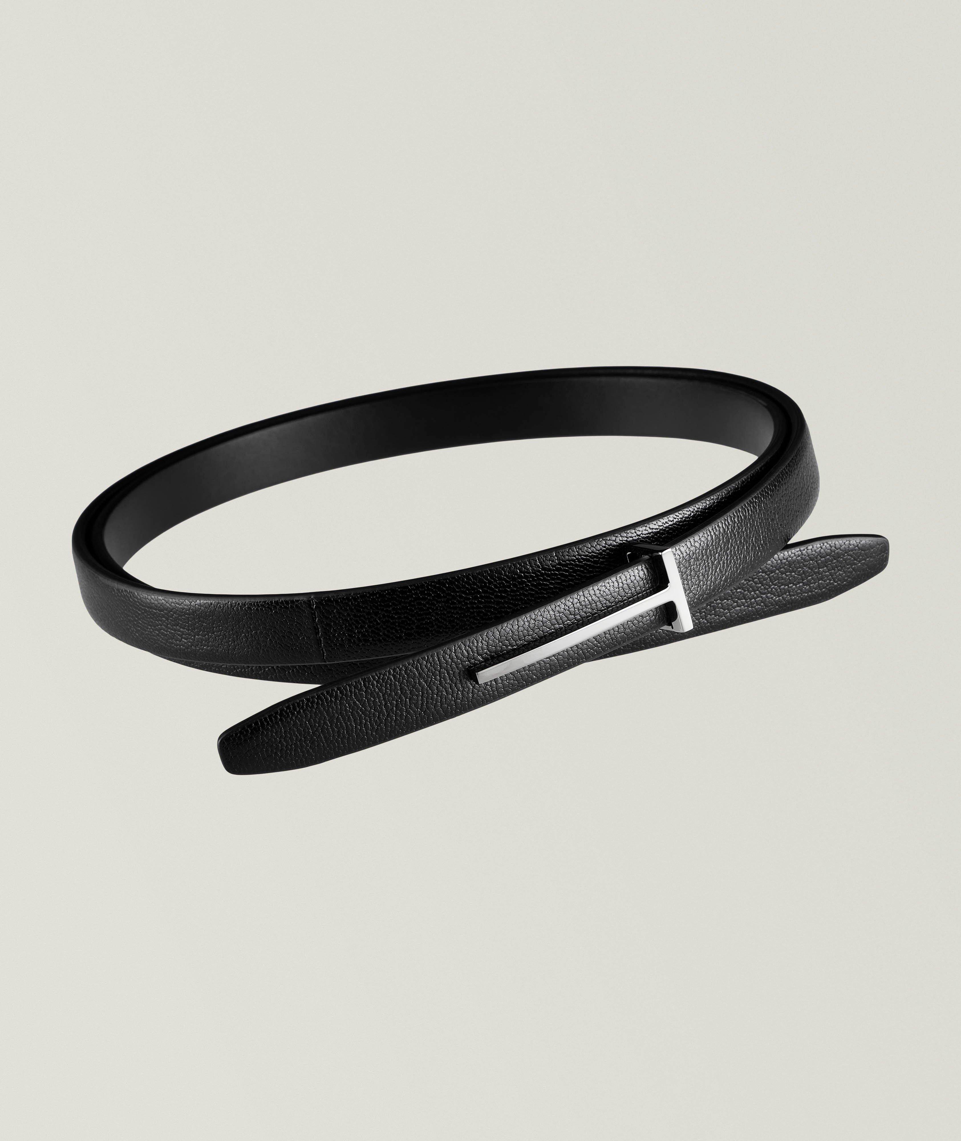 Ceinture en cuir grainé fin image 0