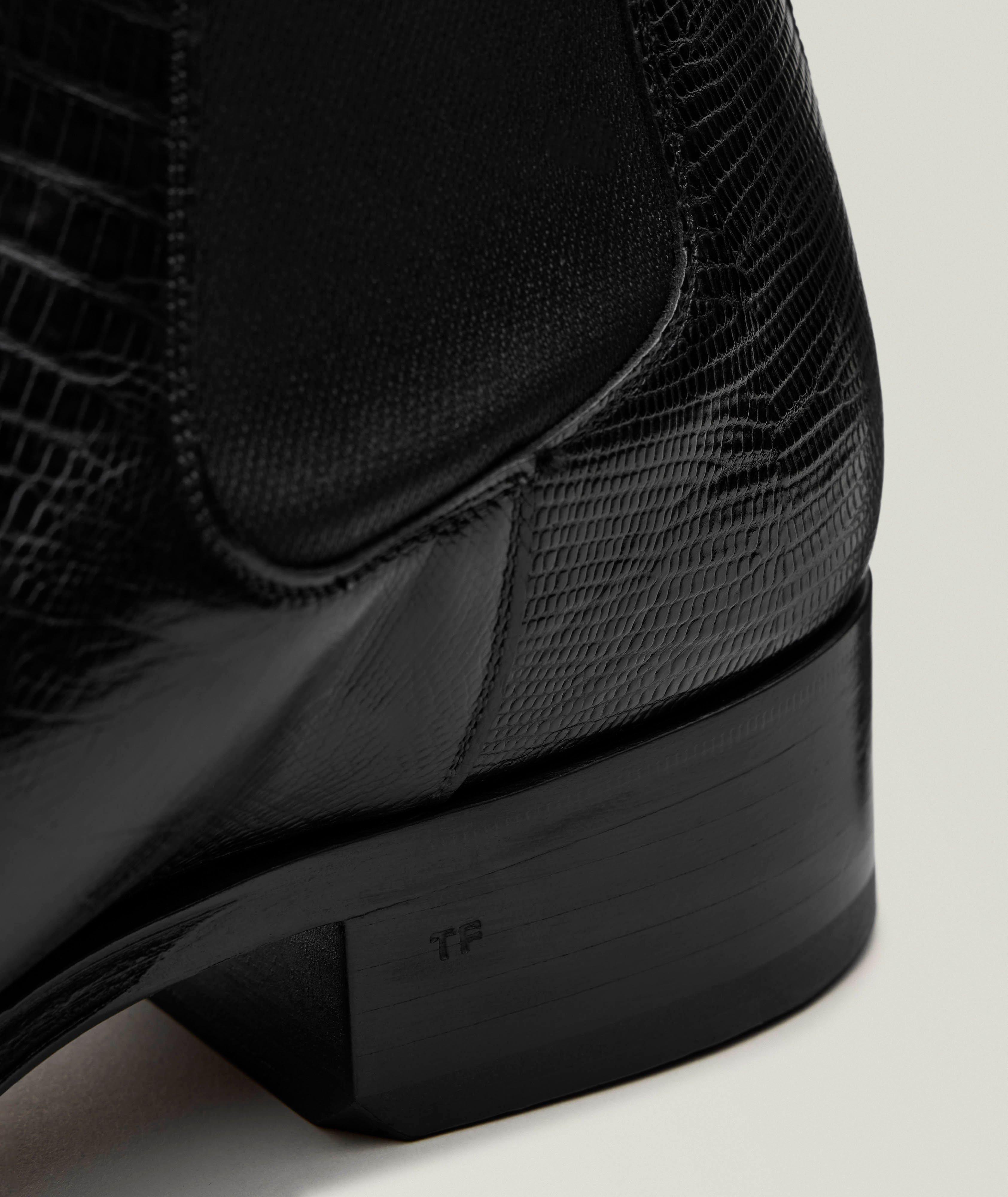 Botte de style Chelsea en cuir à motif d’écailles image 2