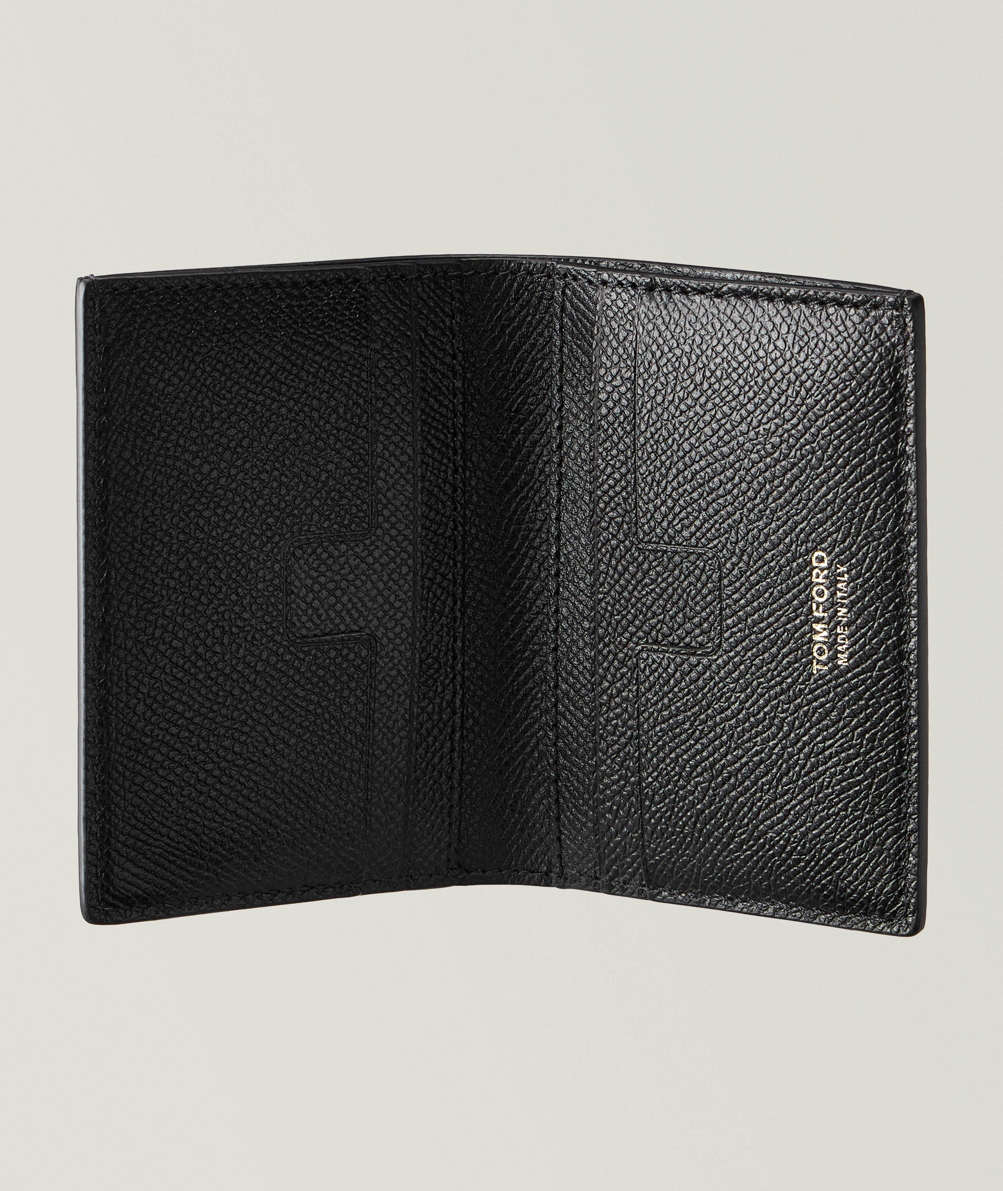 Porte-carte plié en cuir grenu image 1