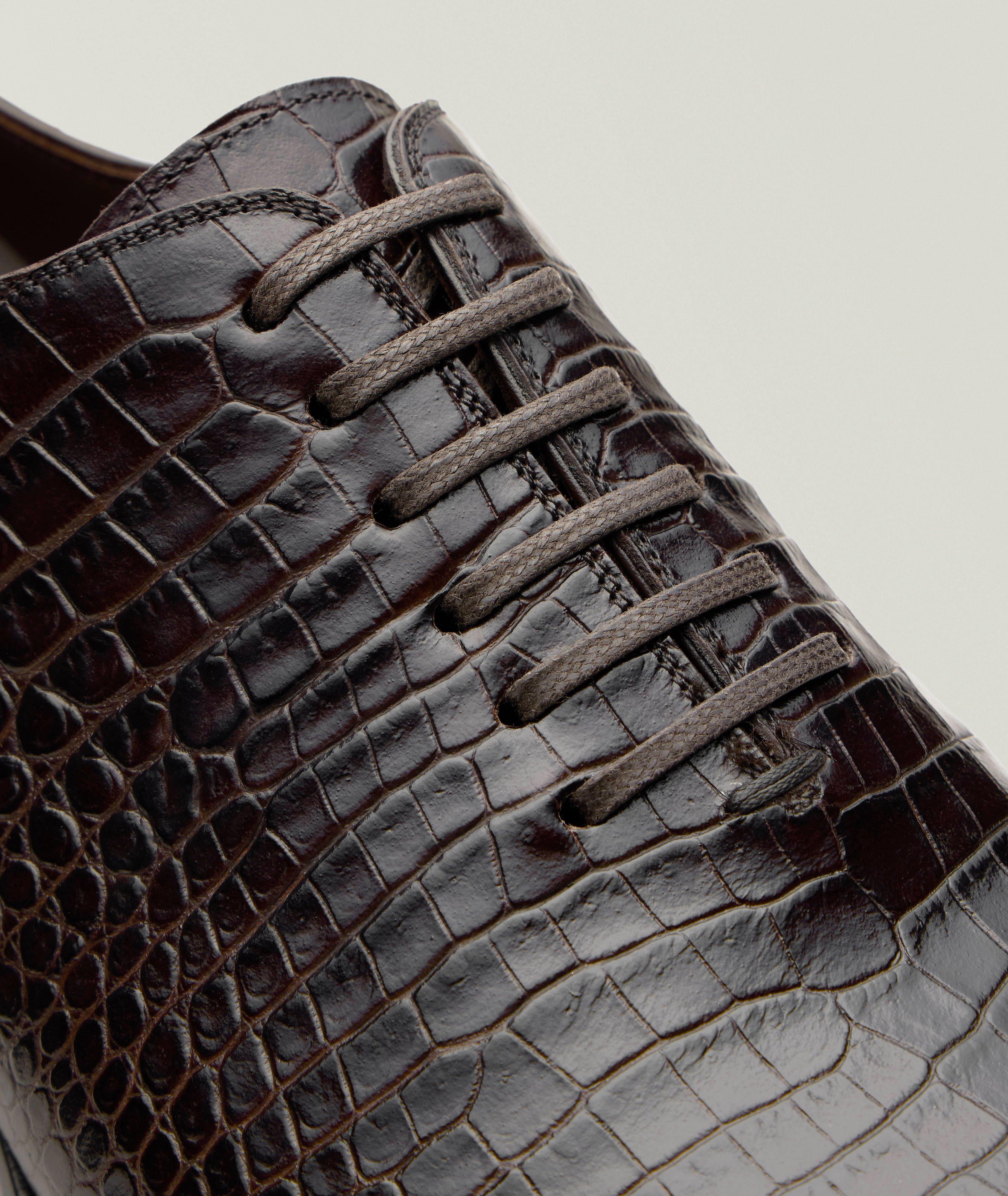 Chaussure lacée Elkan en cuir à motif crocodile image 2
