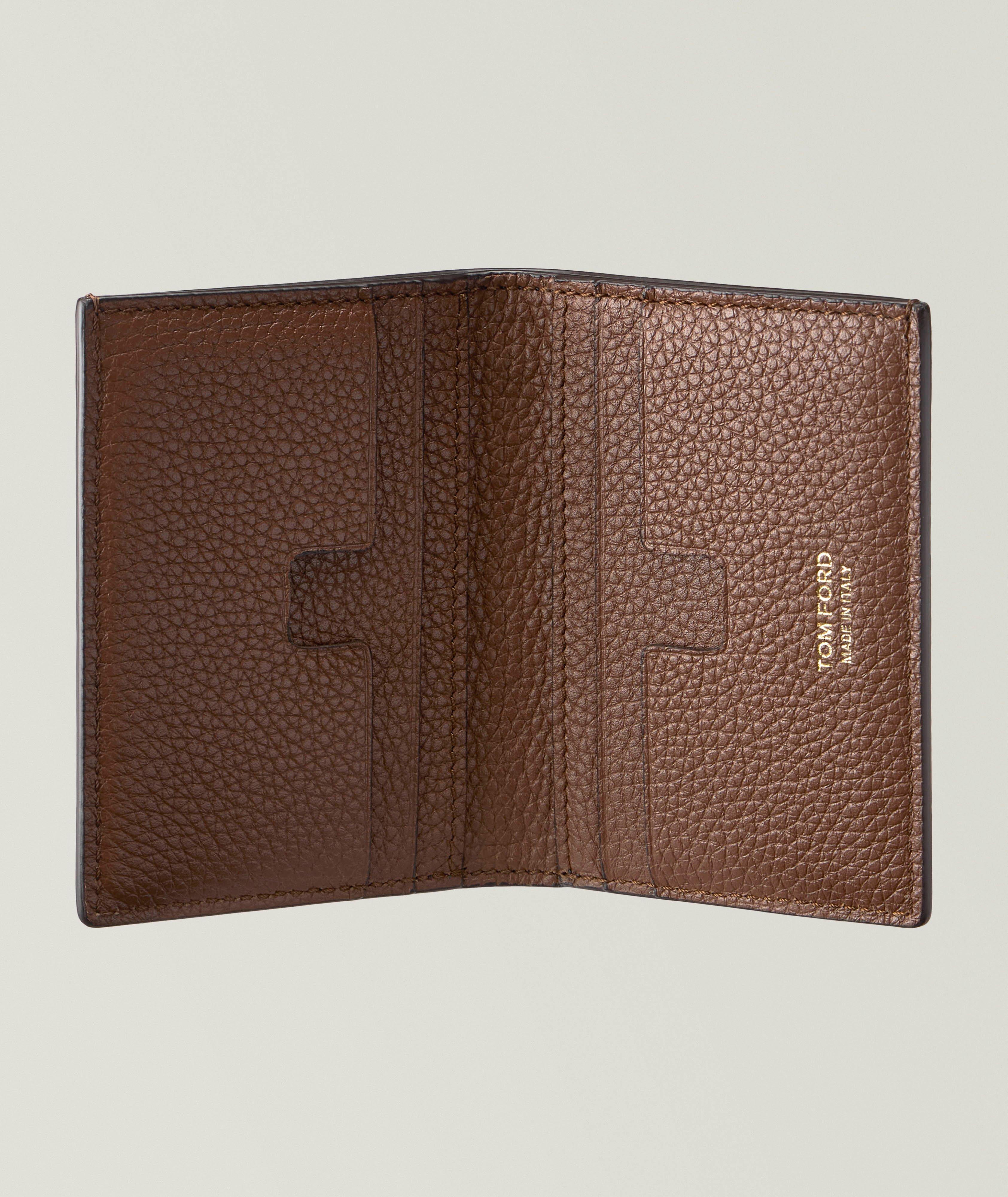 Porte-carte plié en cuir grenu image 1