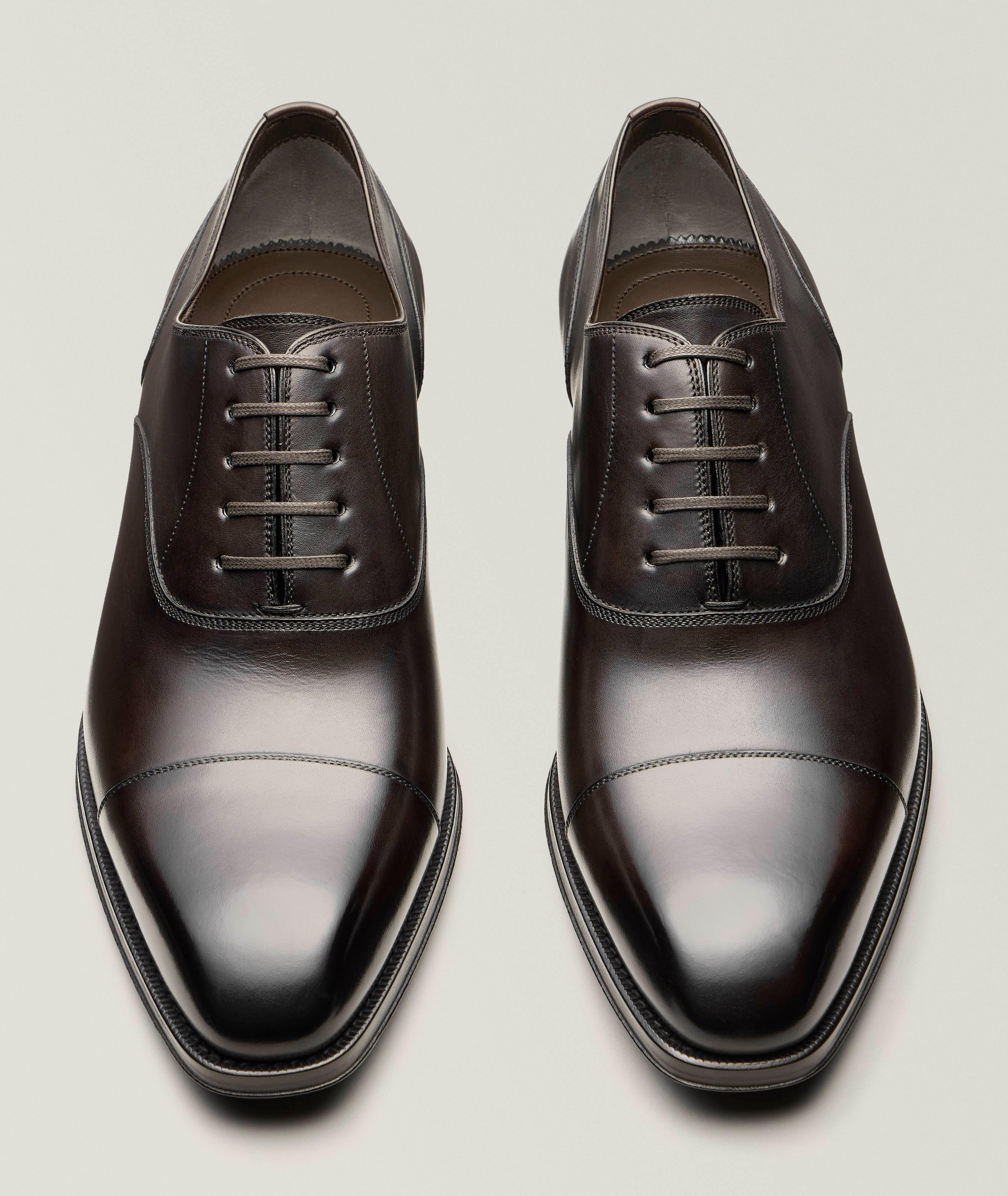 Chaussure lacée Elkan en cuir poli à bout rapporté image 1