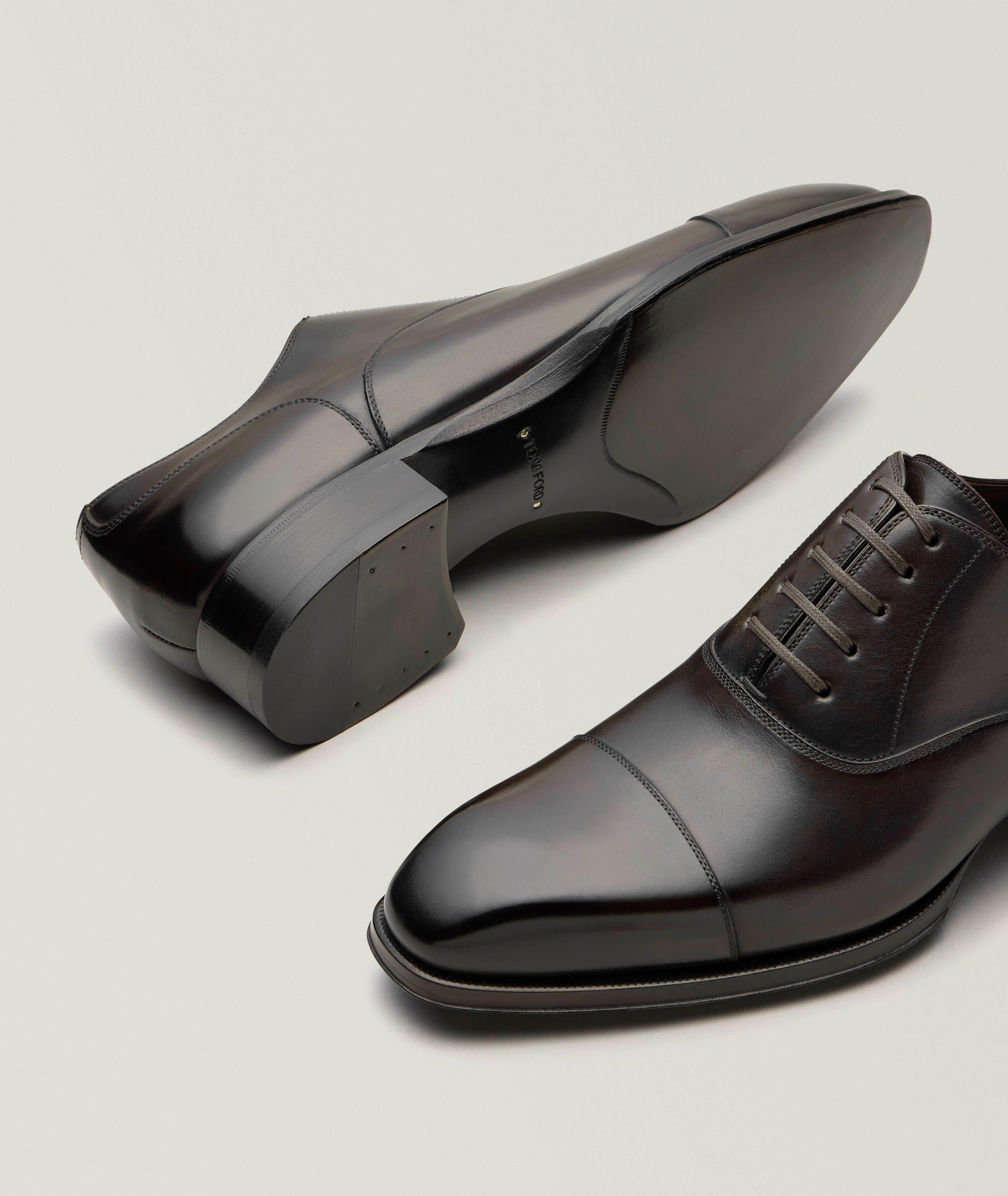 Chaussure lacée Elkan en cuir poli à bout rapporté image 3