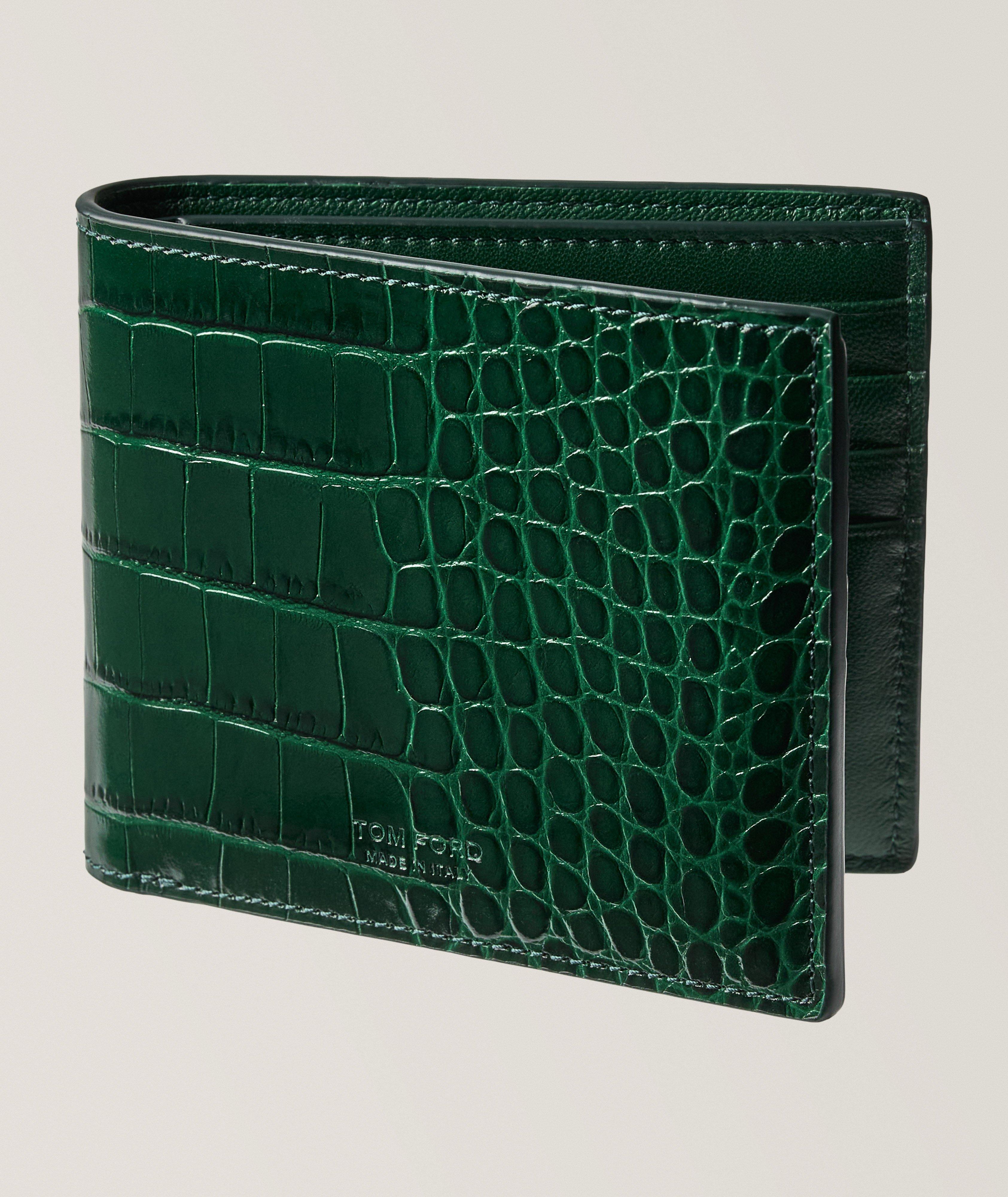 Croc-Print Leather Bifold Wallet image 0