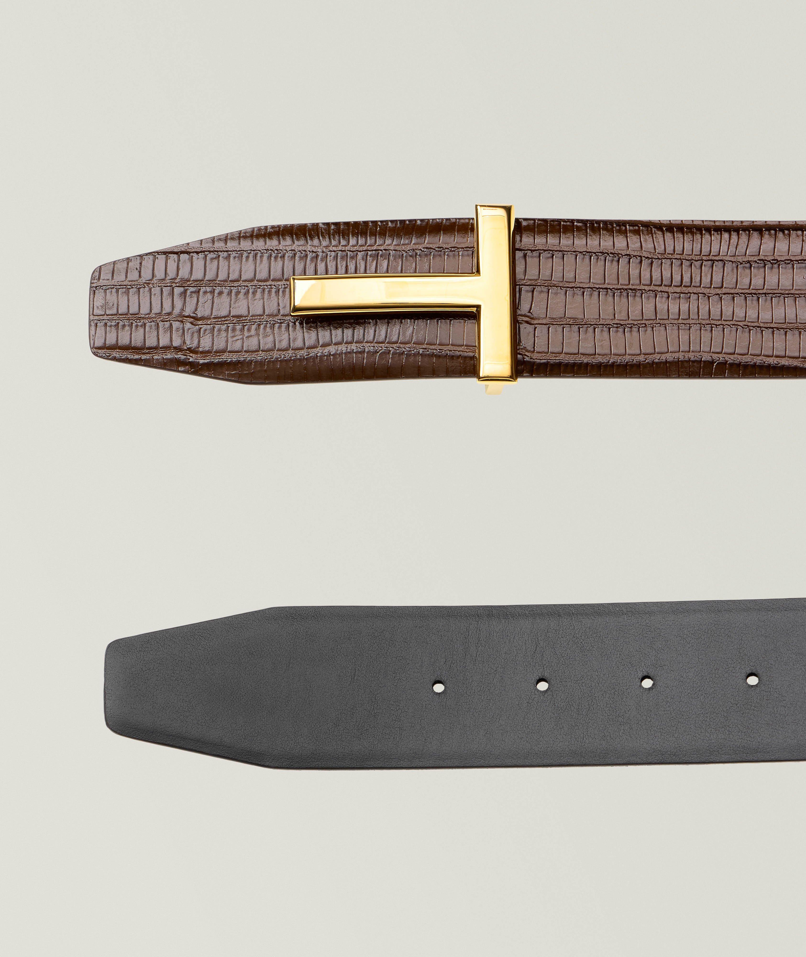 Ceinture réversible en cuir à motif d’écailles image 1