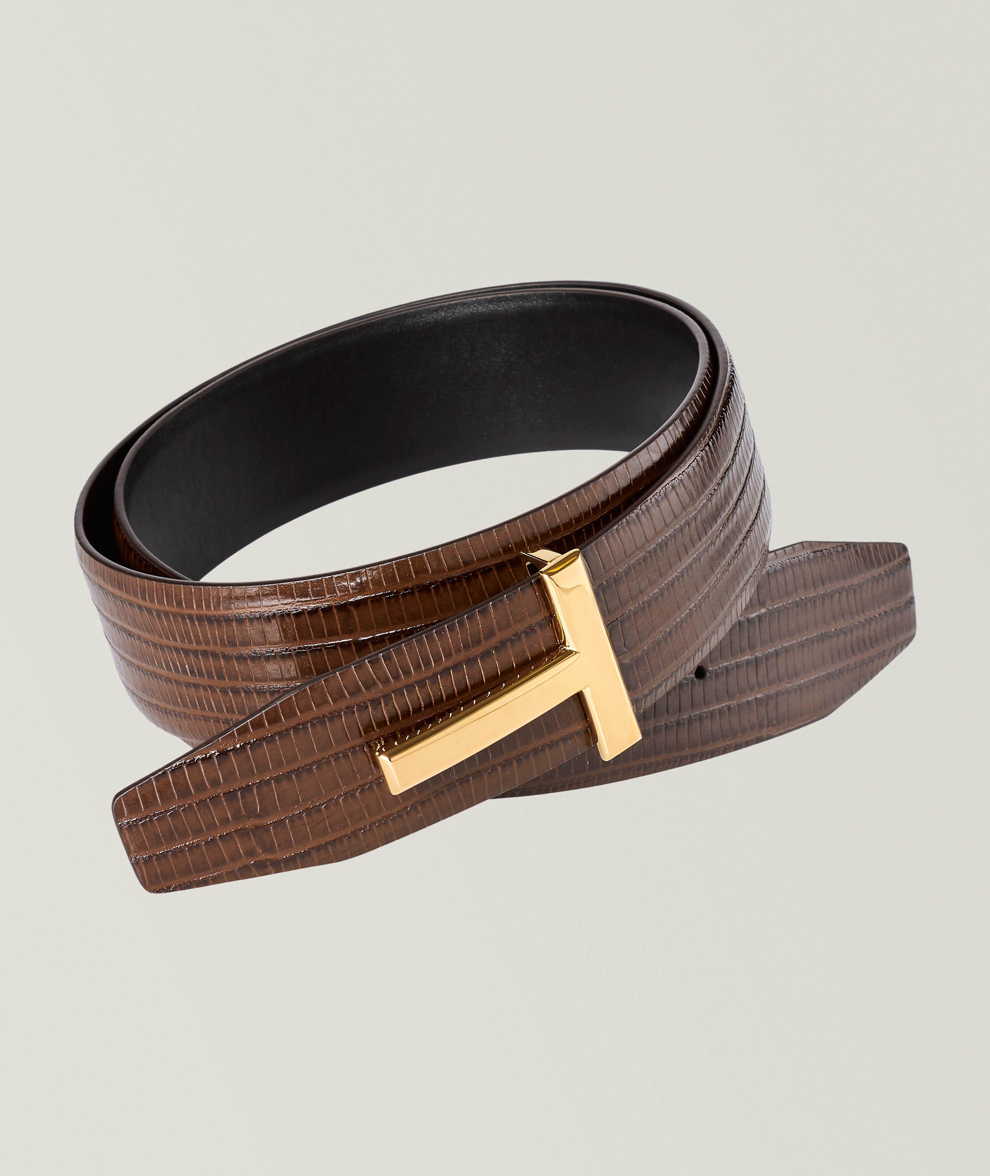 Ceinture réversible en cuir à motif d’écailles image 0