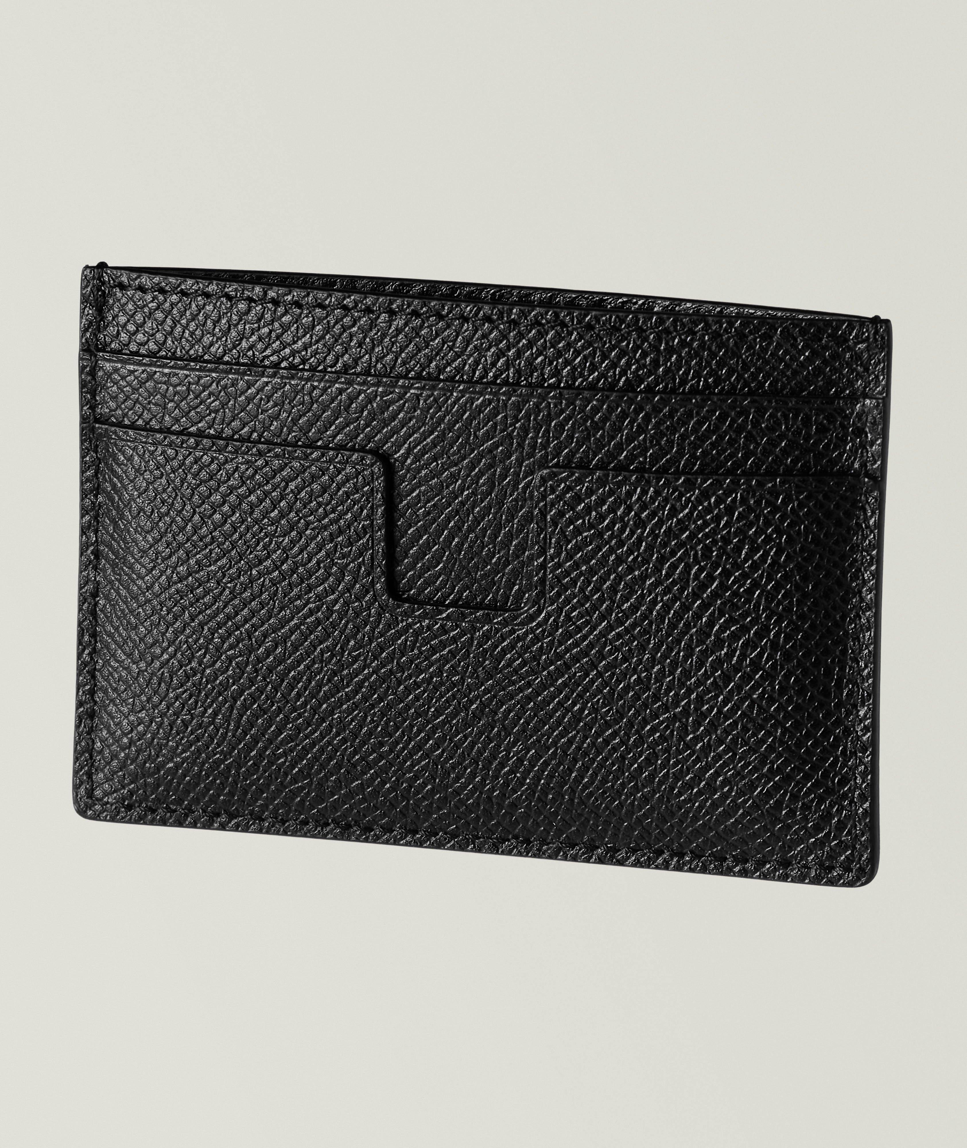 Grained Leather Logo Card Holder image 1