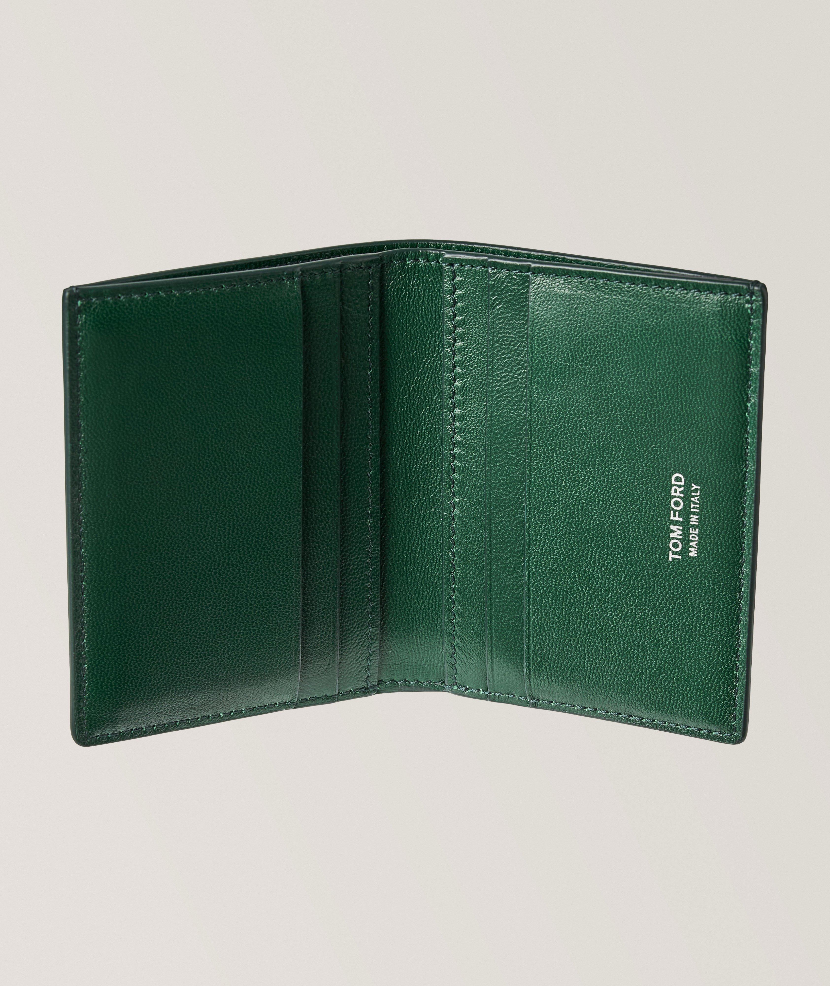 Porte-cartes pliant en cuir imprimé croco image 1