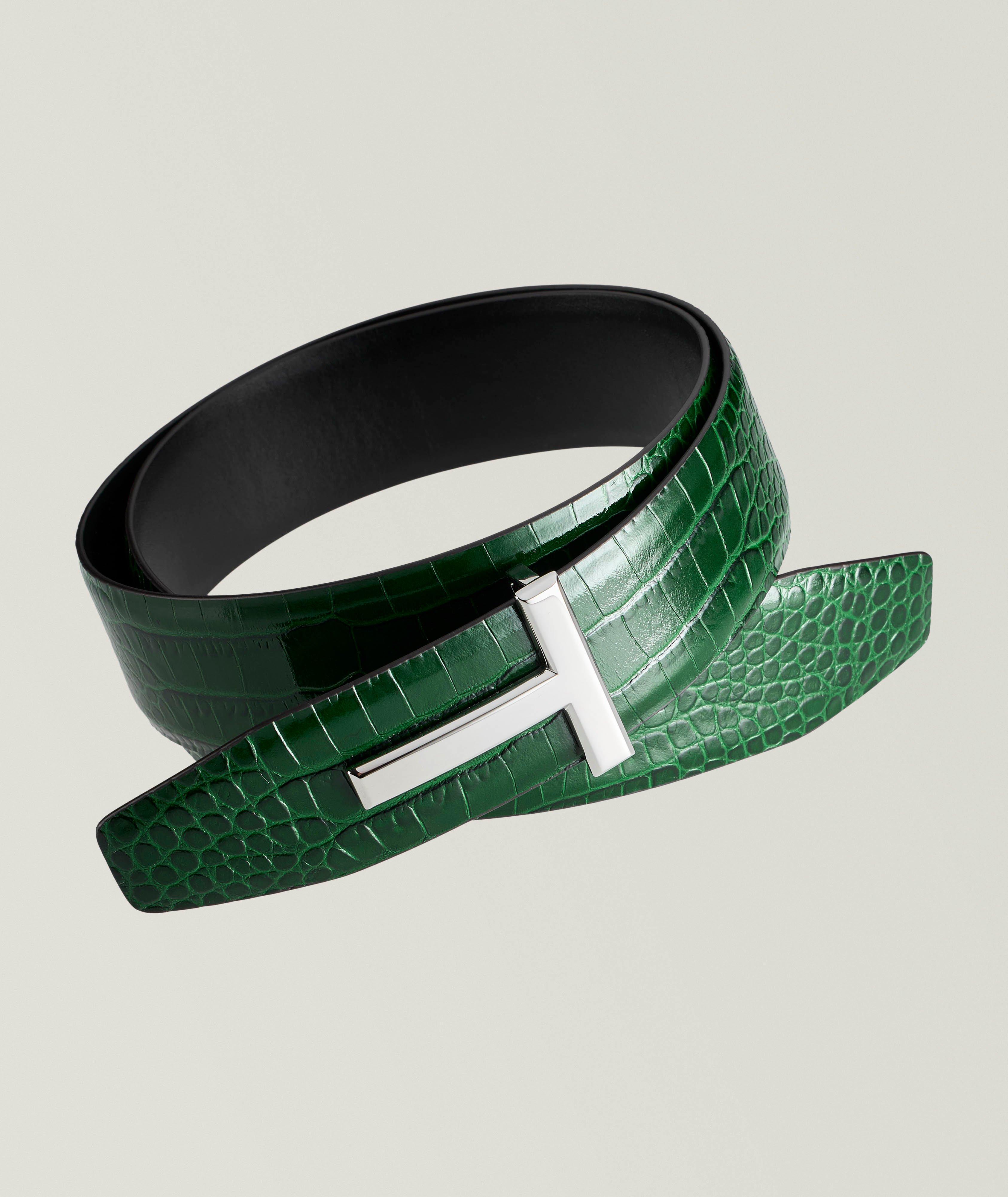Ceinture en cuir imprimé croco image 0